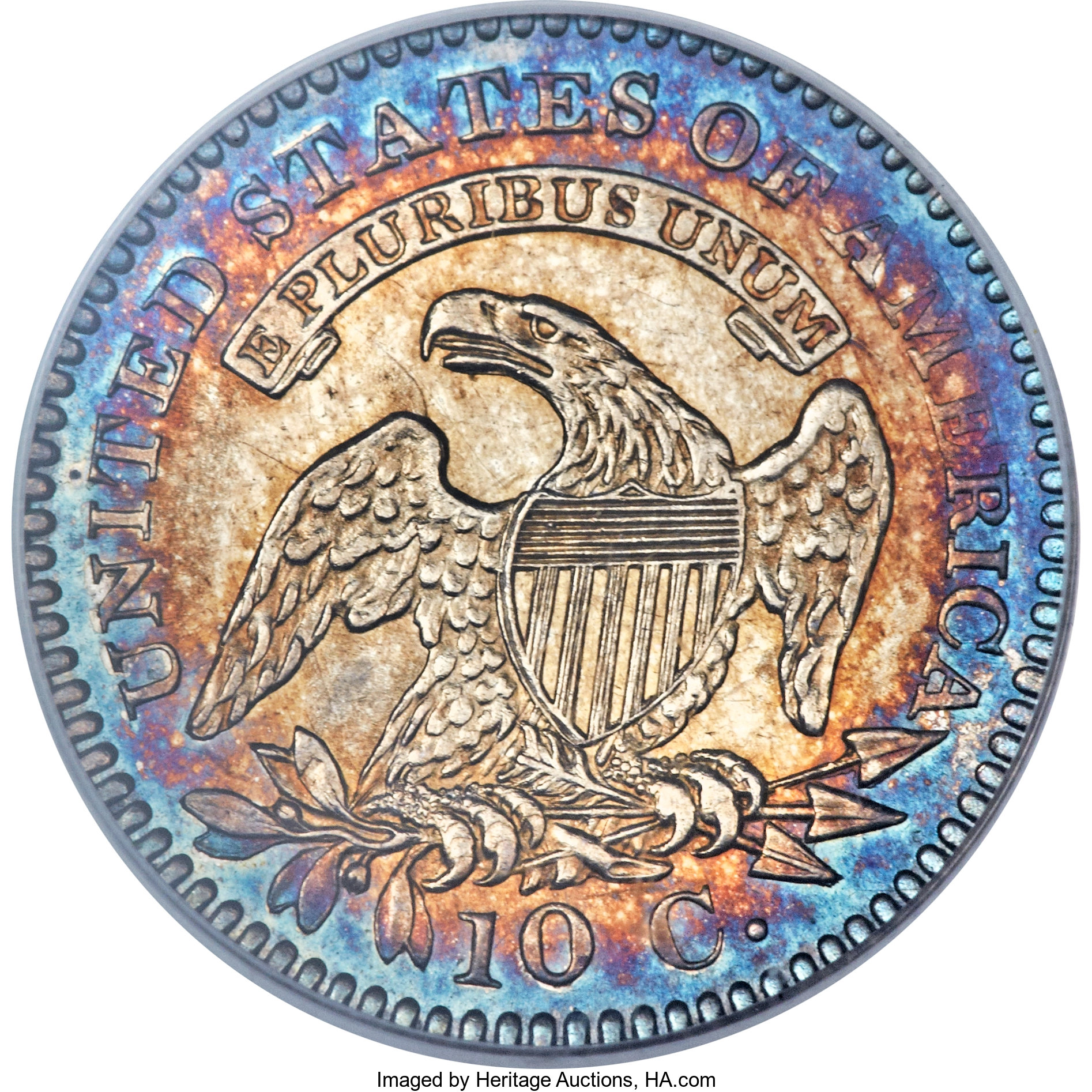 1821 10c Small Date, JR-9 MS64 CAC thumbnail 15