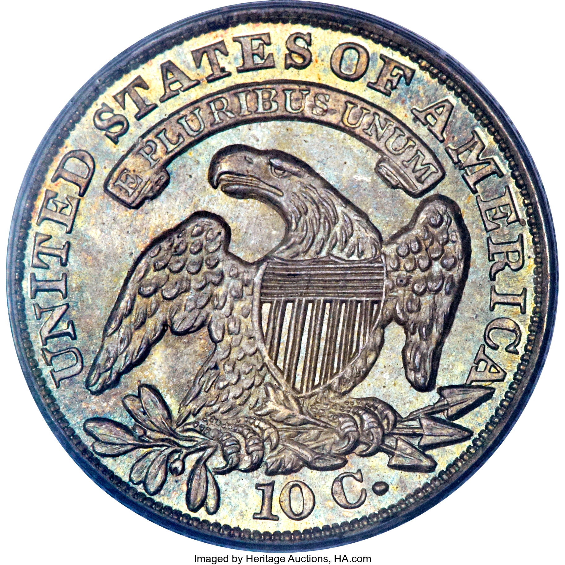 1834 10c Large 4, JR-1 MS67 thumbnail 3