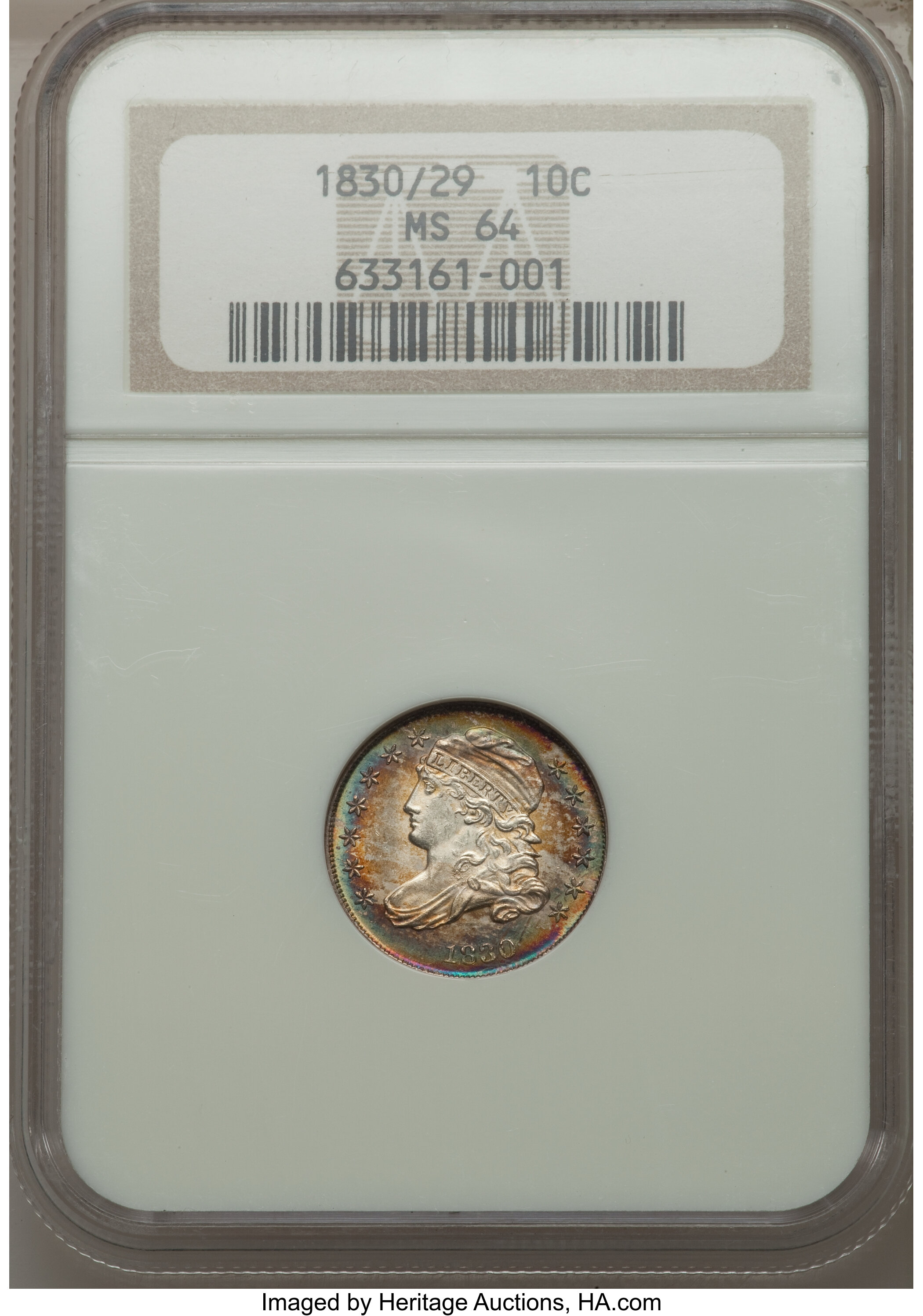 1830/29 10c Overdate, JR-5, FS-301 MS60 CAC thumbnail 15