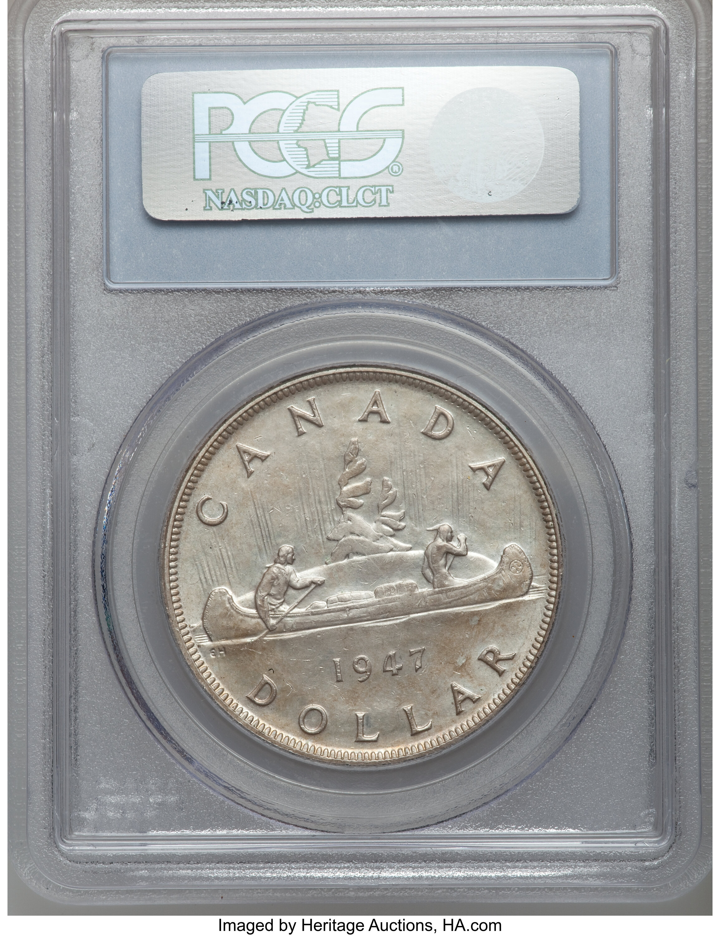1947 S$1 Blunt 7 MS (KM-37) AU55 thumbnail 2