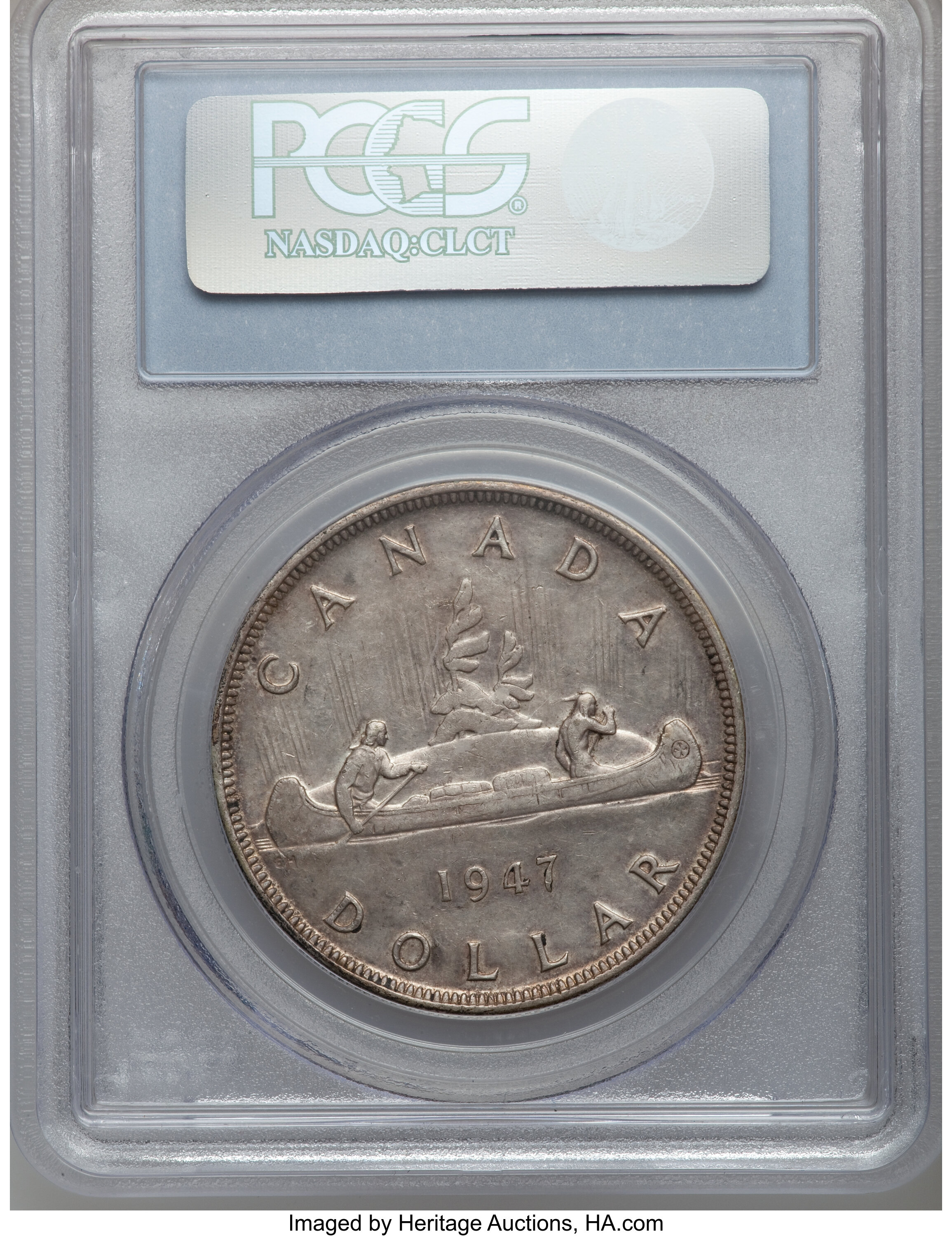 1947 S$1 Pointed 7  MS (KM-37) VF30 thumbnail 2