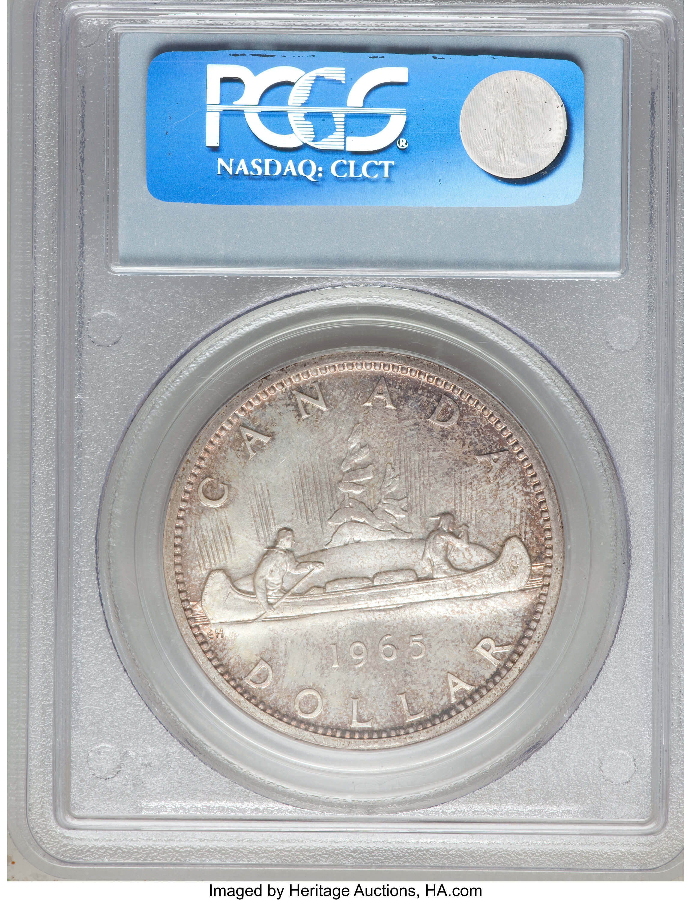 1965 S$1  Type 1, Small Beads, Pointed 5 PL MS63 thumbnail 6