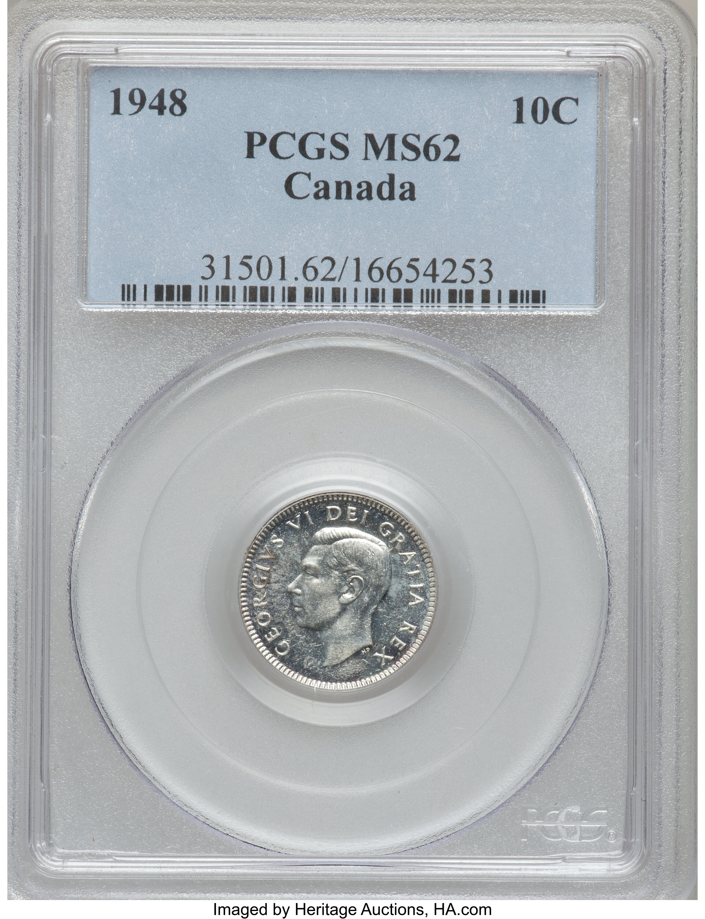 Canada: George VI 10 Cents 1948,...