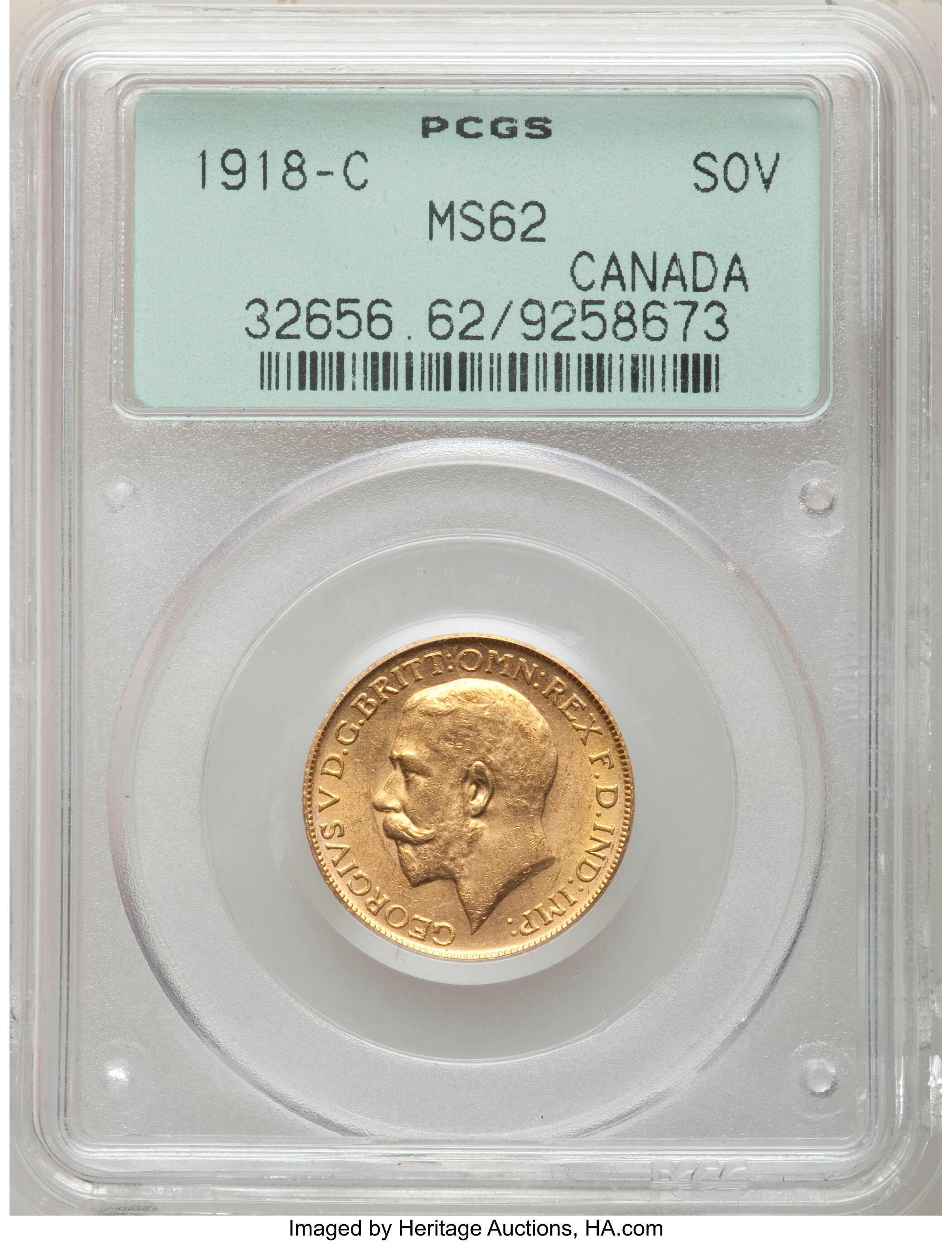 Canada: George V gold Sovereign 1918C,...