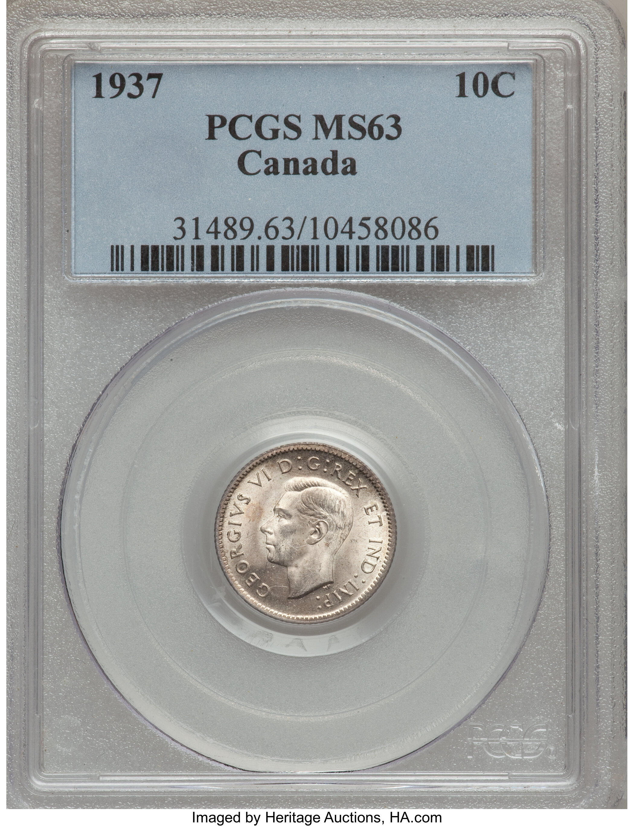 Canada: George VI 10 Cents 1937,...
