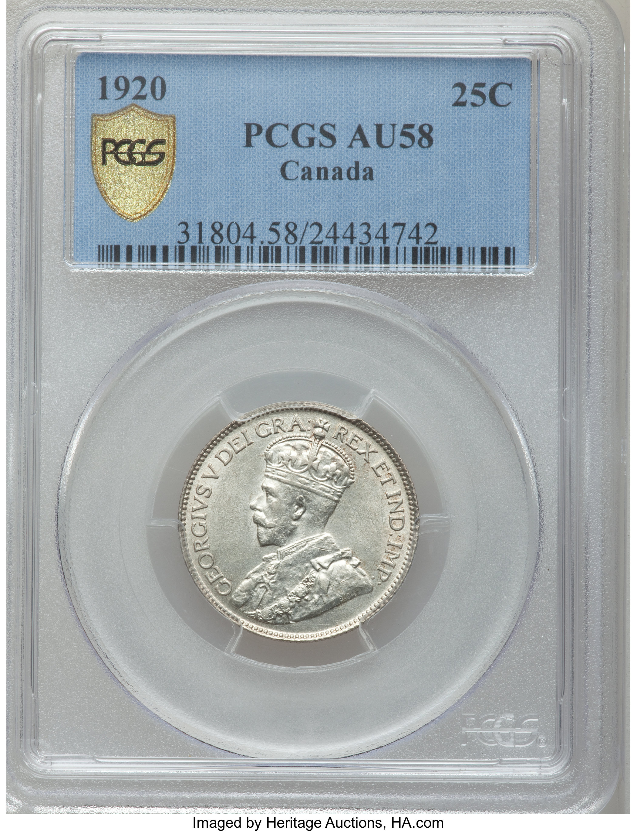 Canada: George V 25 Cents 1920,...