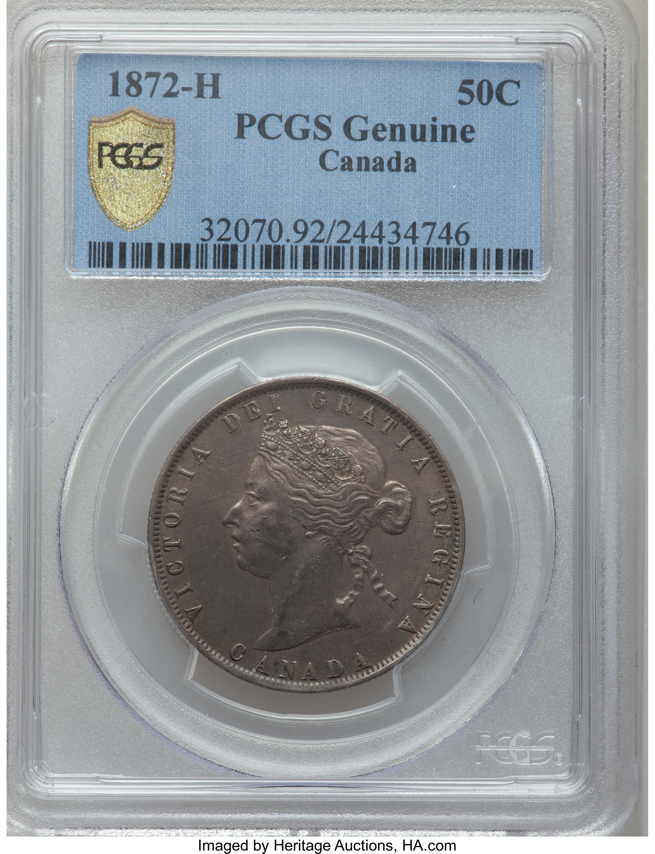 Canada: Victoria 50 Cents 1872H,...
