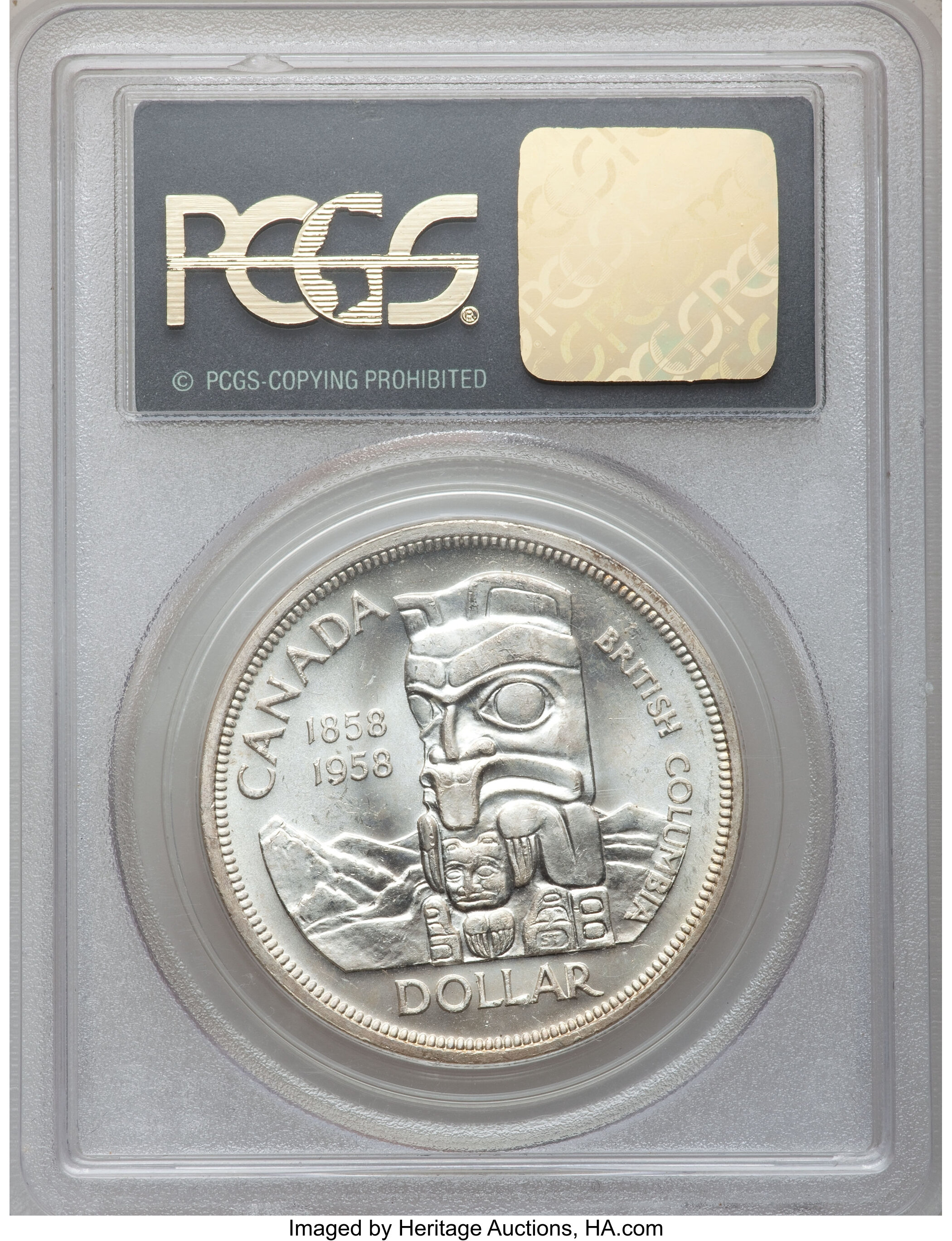 1958 S$1 British Columbia MS64 thumbnail 6