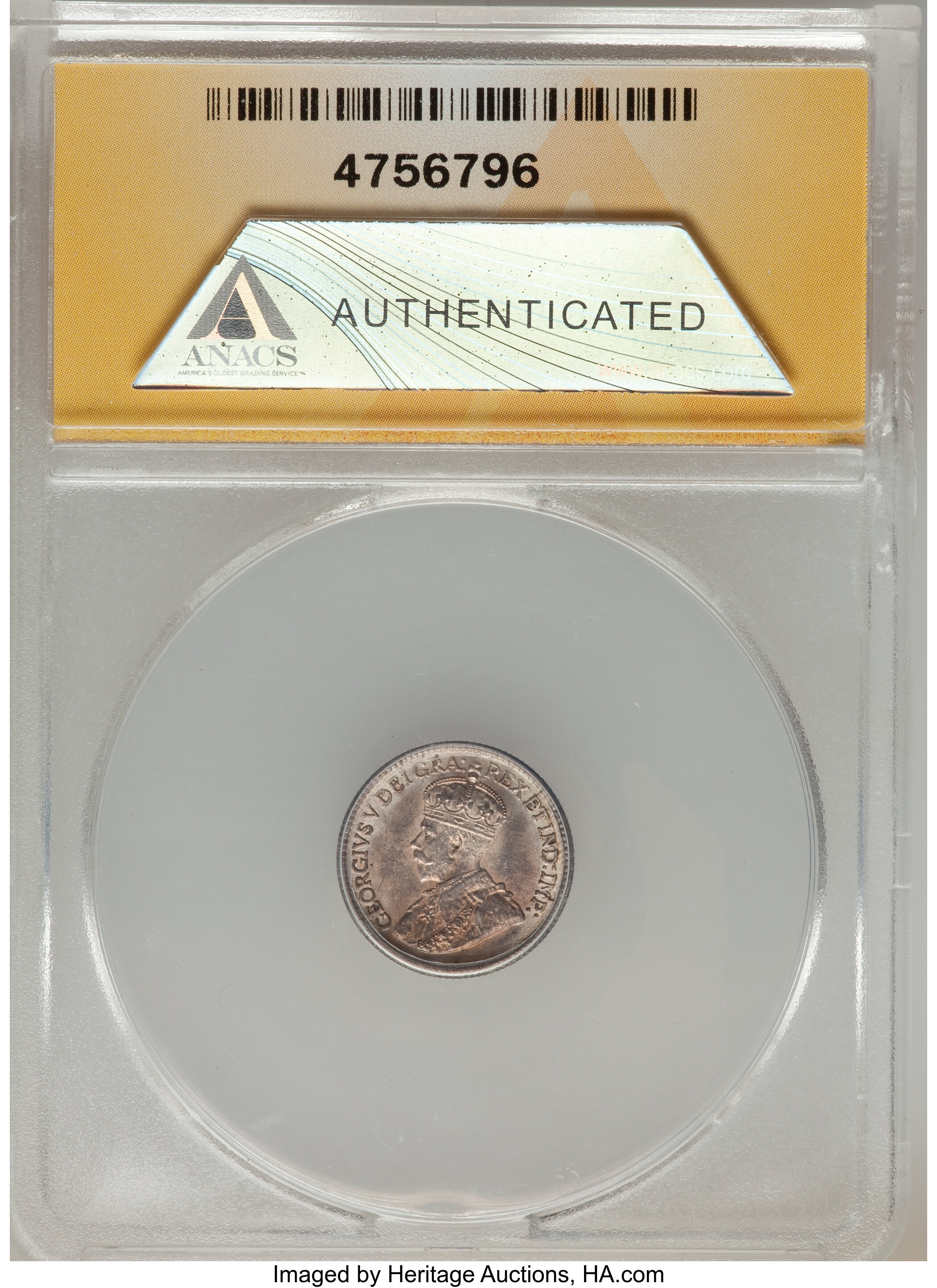 George V 5c Silver, 1911-1921 [Type] MS61 thumbnail 3