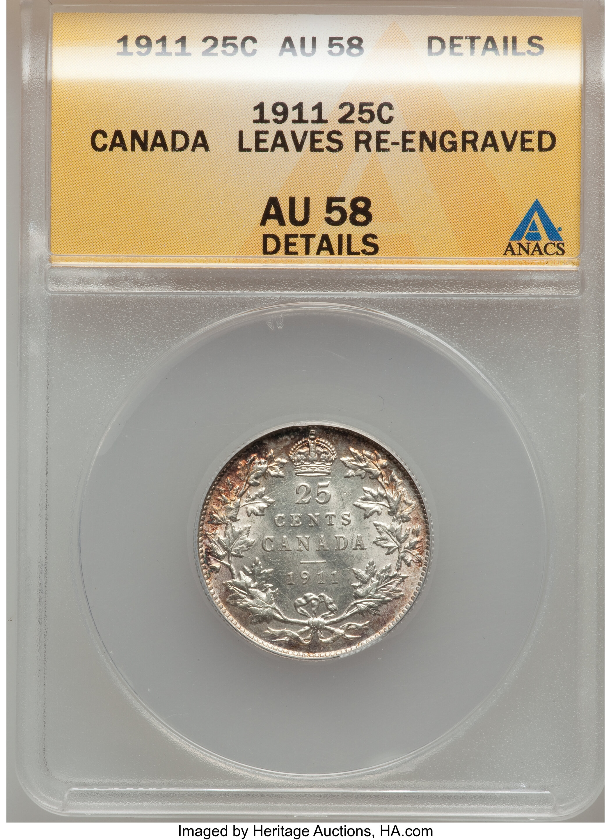 Canada: George V 25 Cents 1911,...