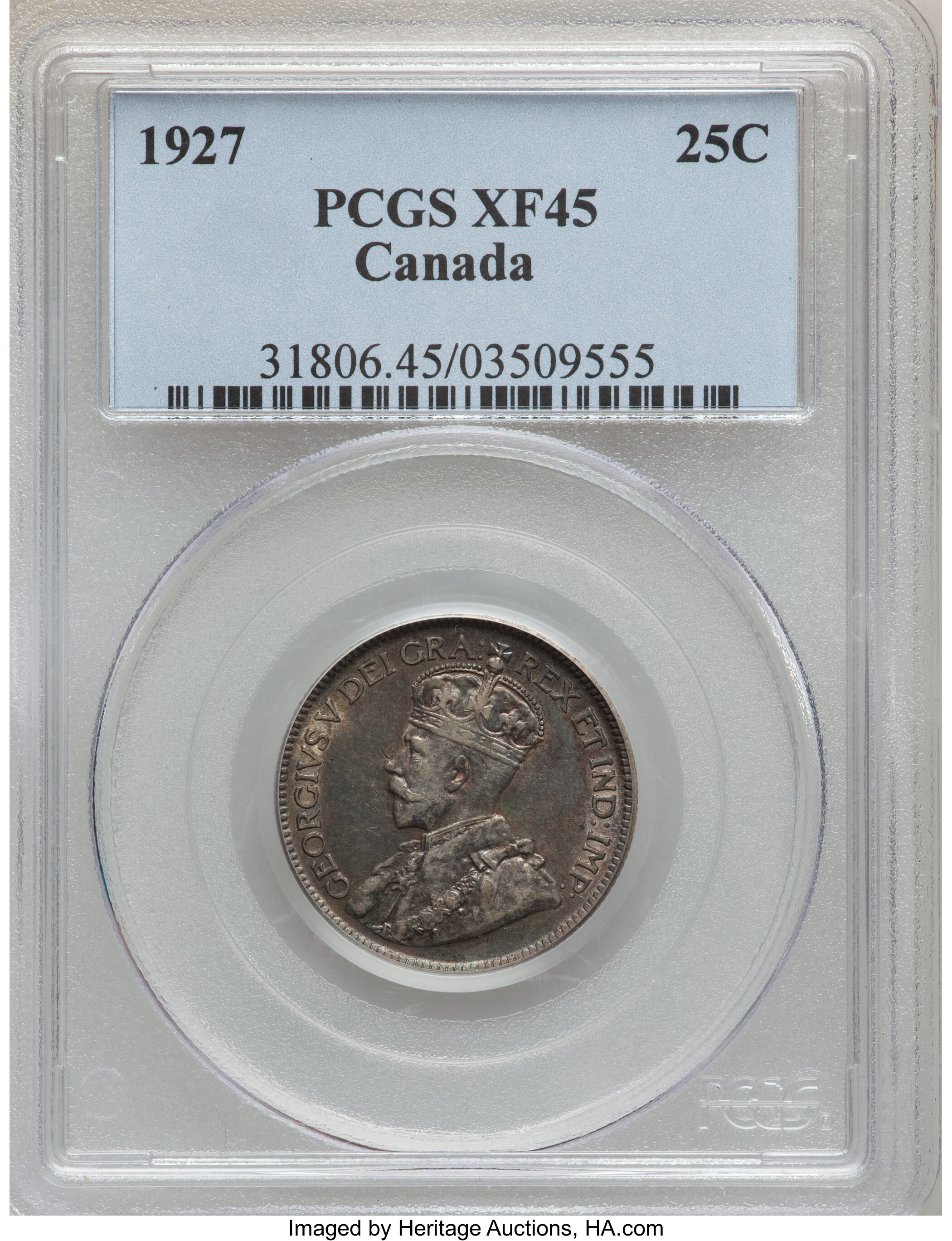 Canada: George V 25 Cents 1927,...