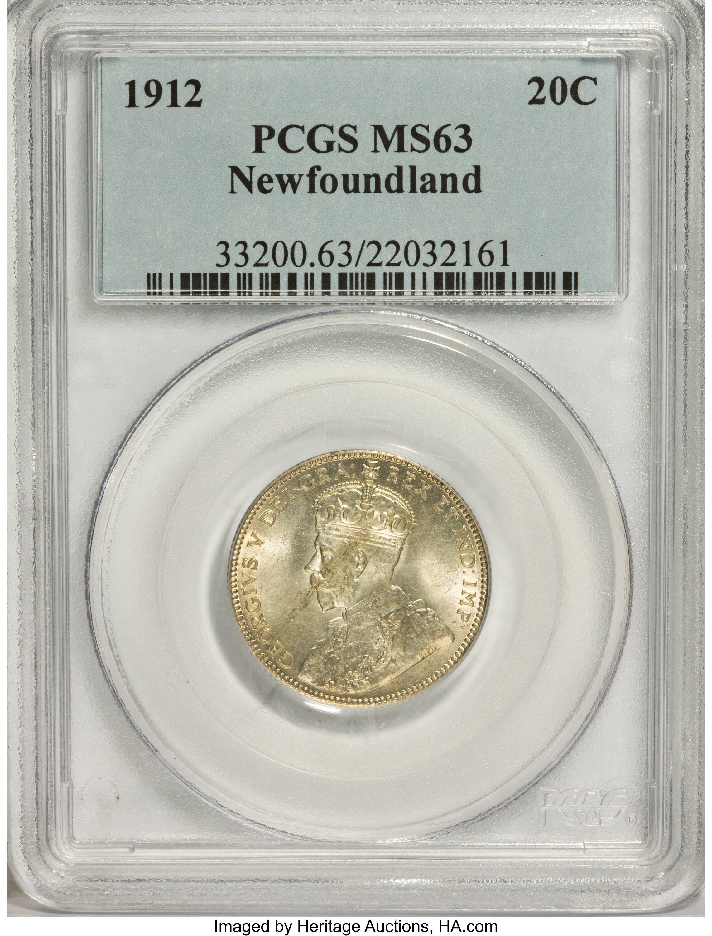 Canada: Newfoundland. George V 20 Cents 1912,...
