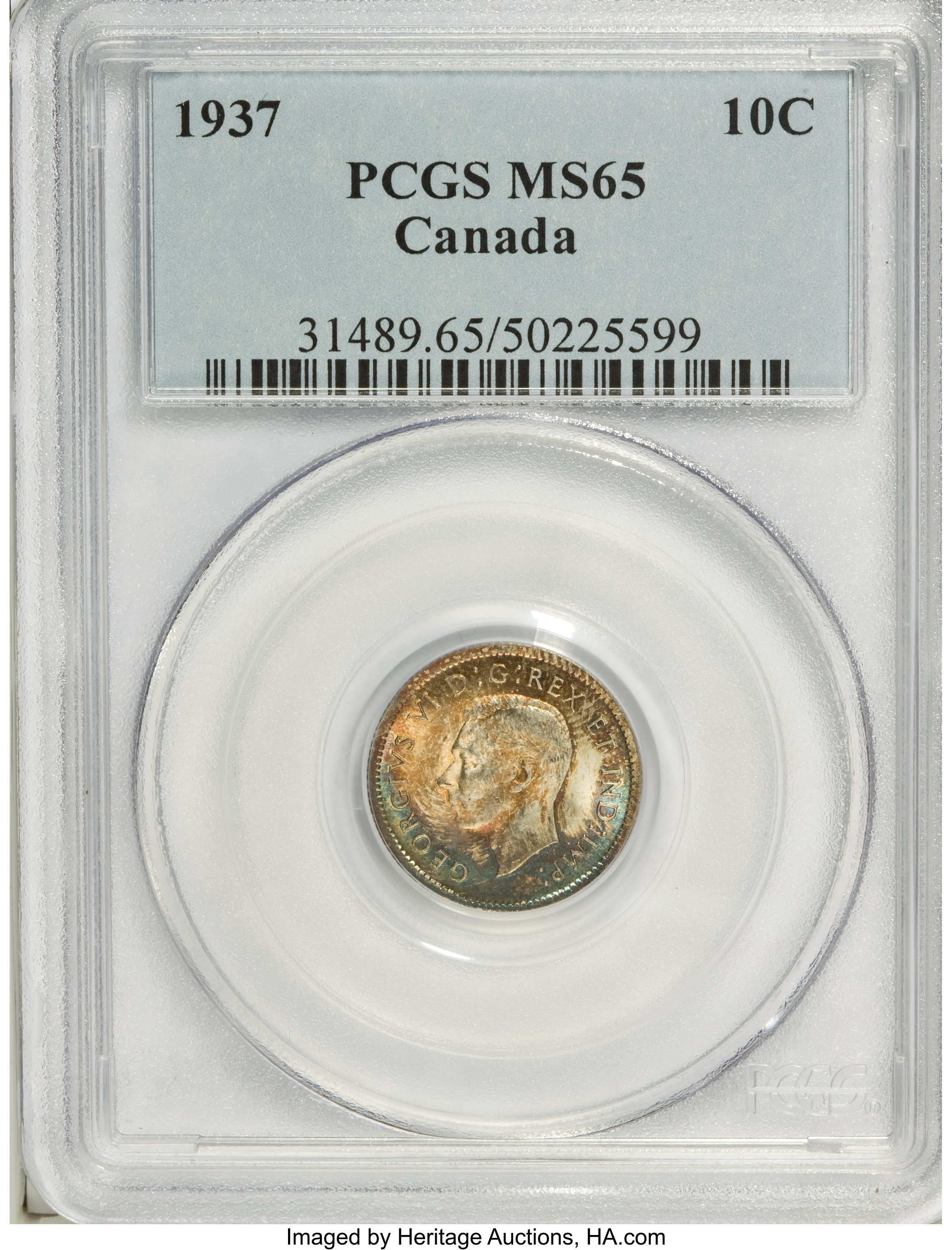 Canada: George VI 10 Cents 1937,...
