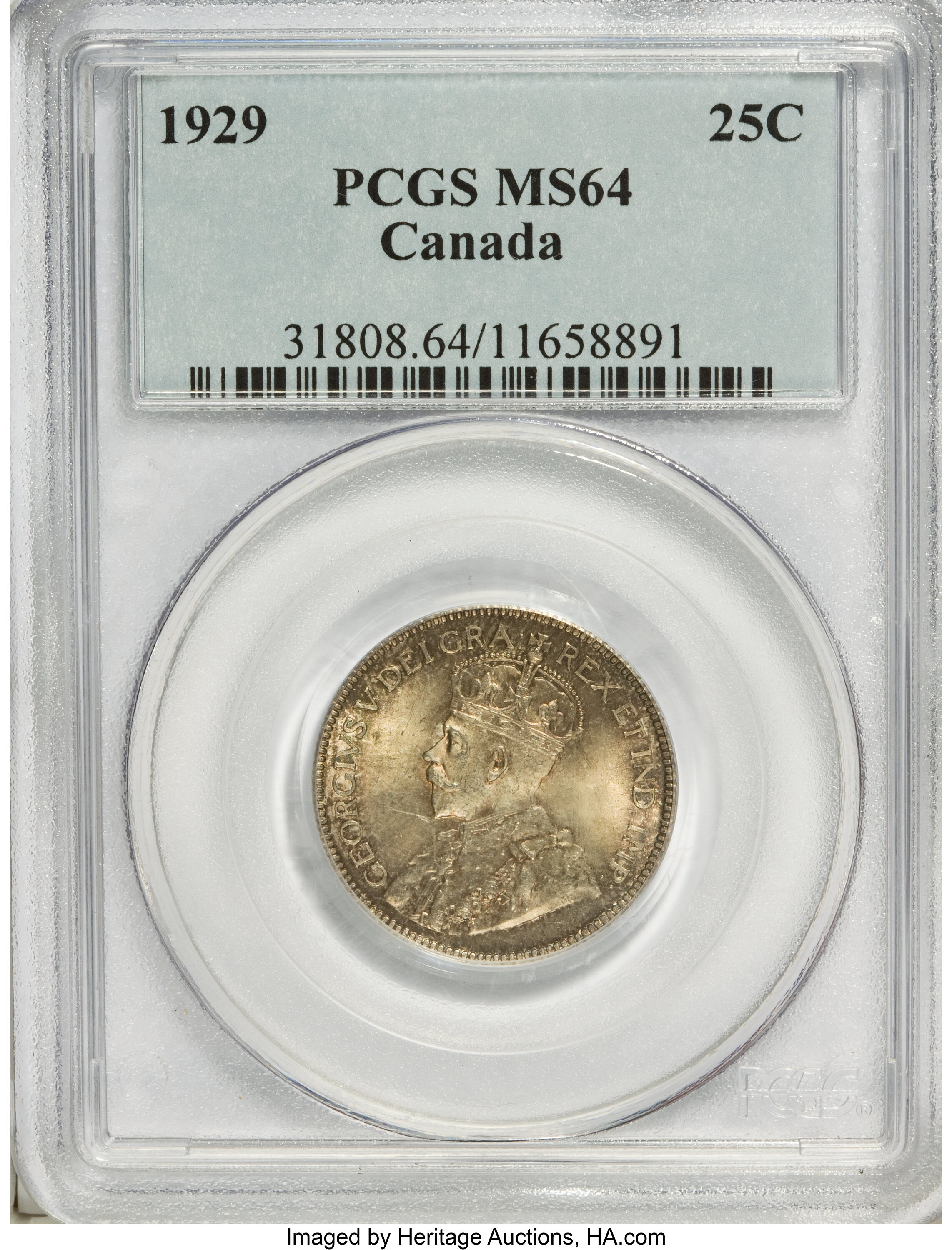 Canada: George V 25 Cents 1929,...