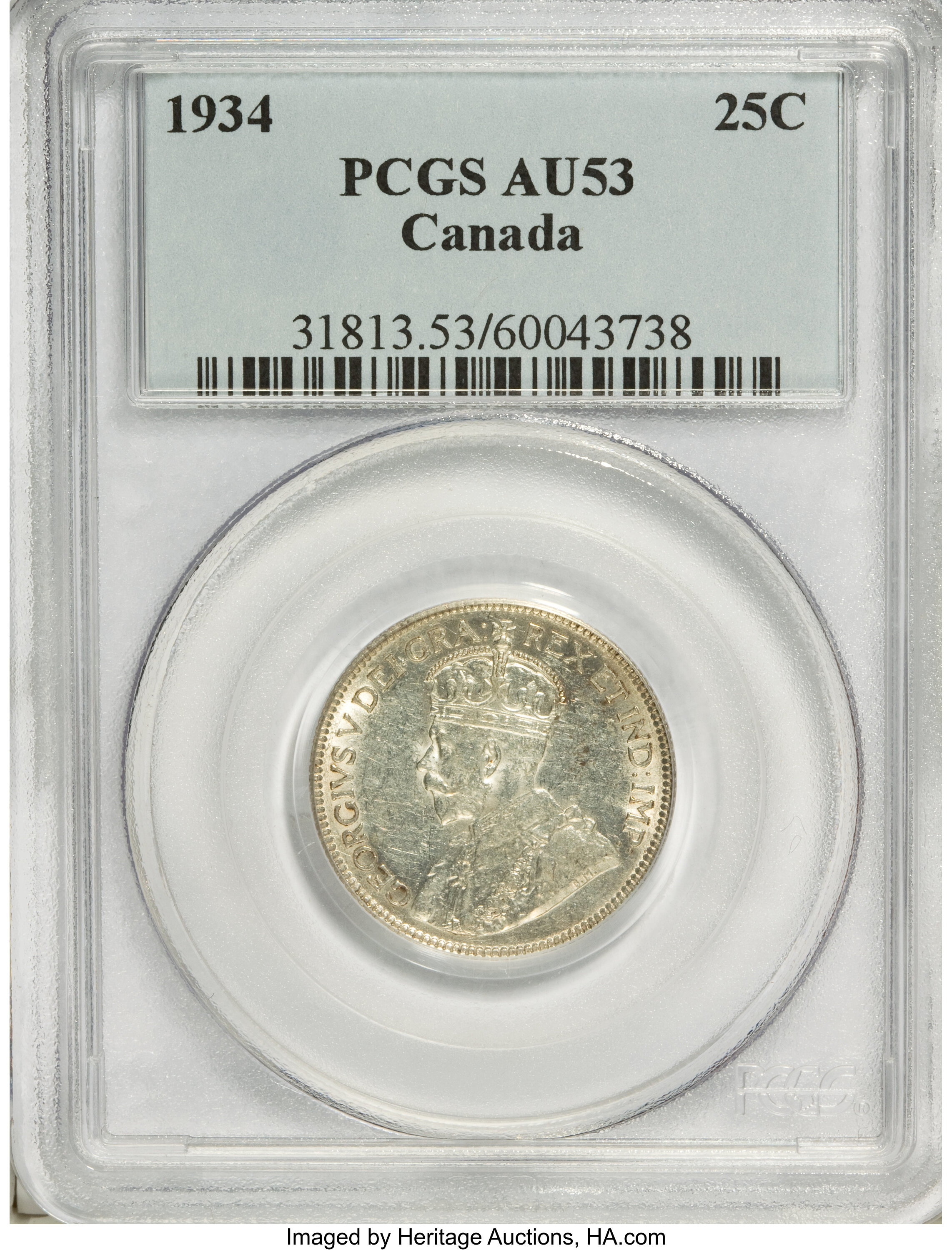 Canada: George V 25 Cents 1934,...