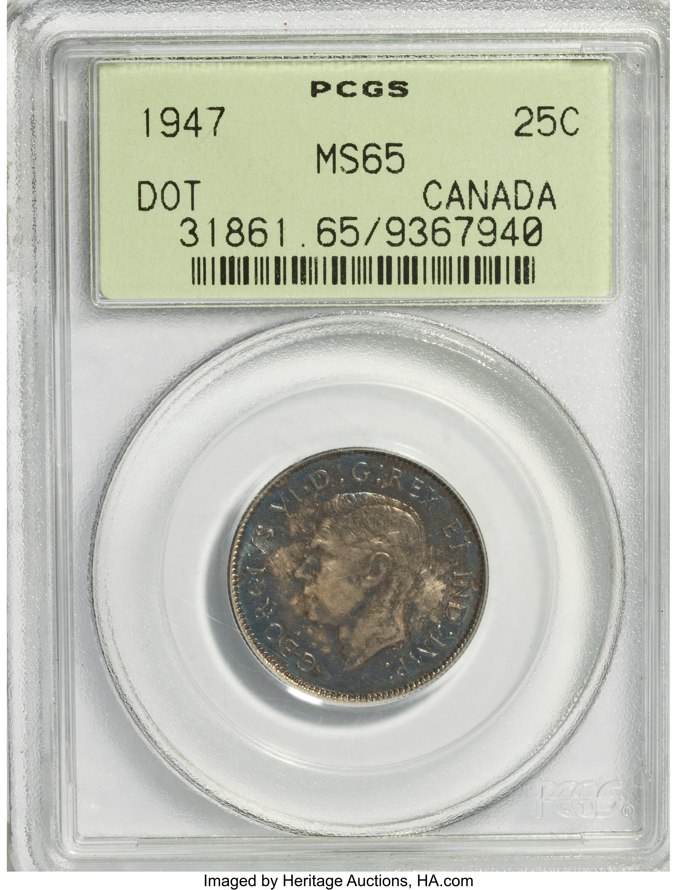 1947 25c Caribou, Dot G4 thumbnail 22