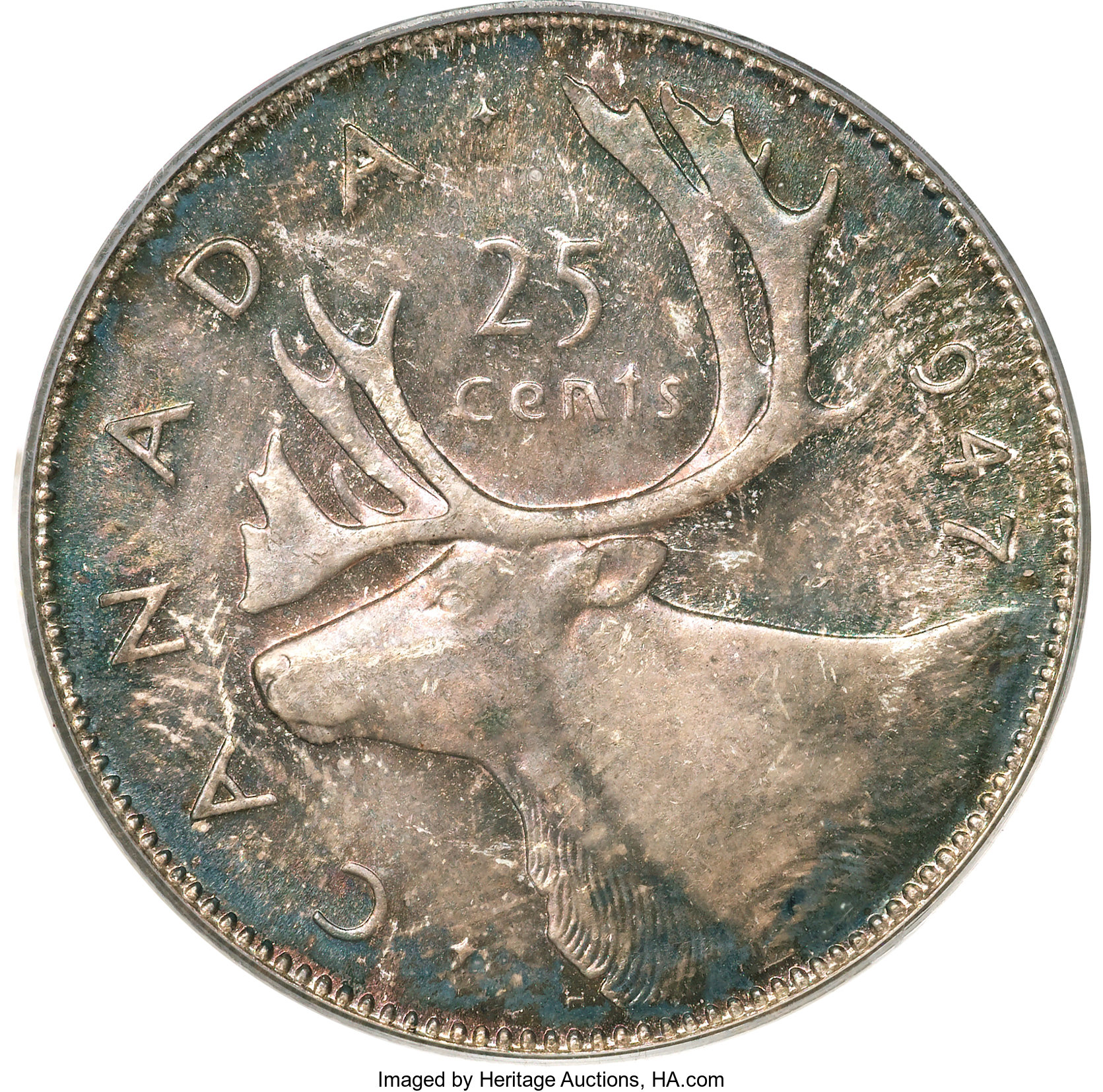 1947 25c Caribou, Dot G4 thumbnail 24