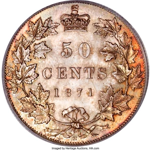 image for: Canada: Victoria 50 Cents 1871-H,...