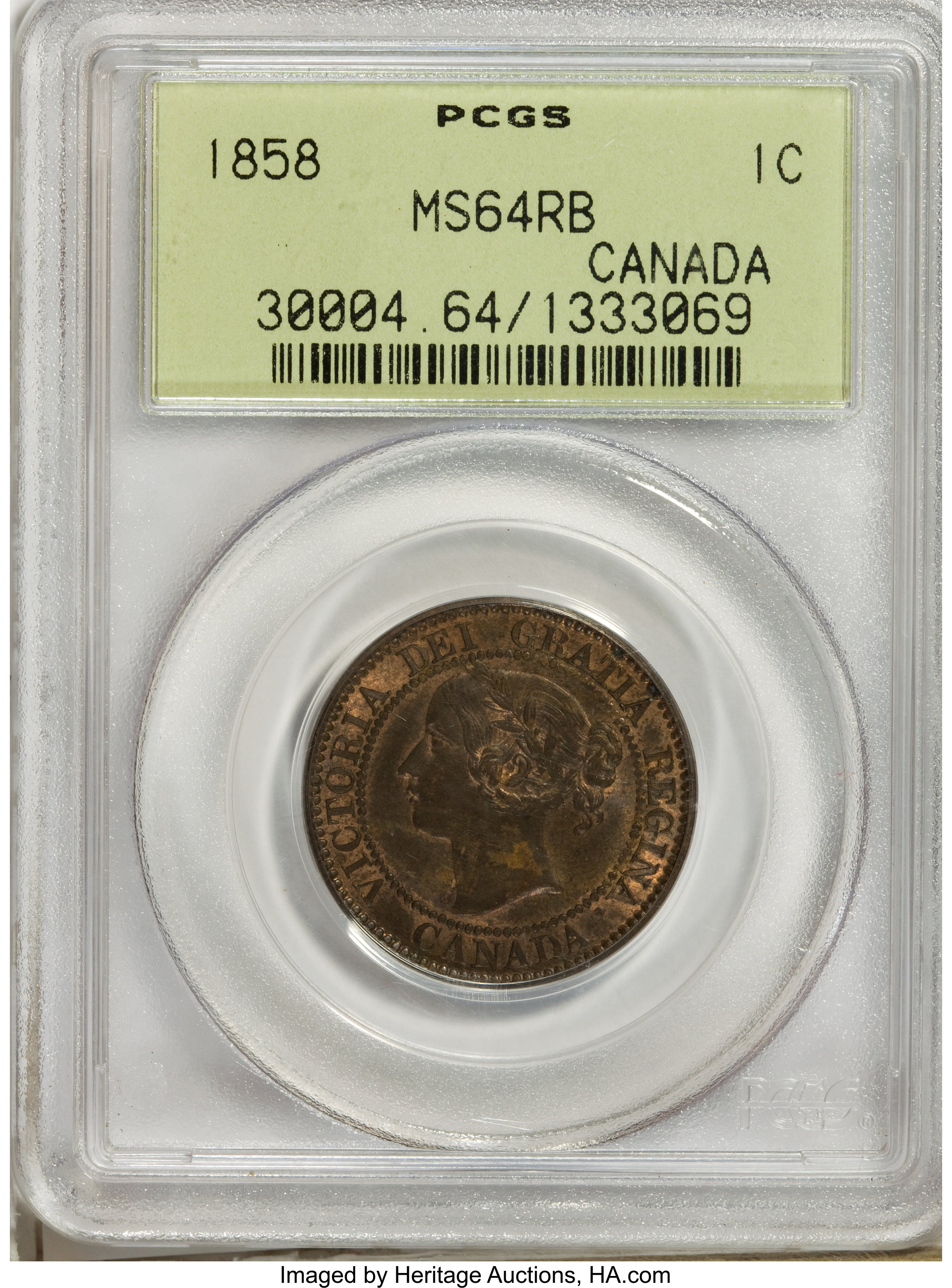 1858 1c Province of Canada, Broken Vine MS RB MS64 RB thumbnail 14