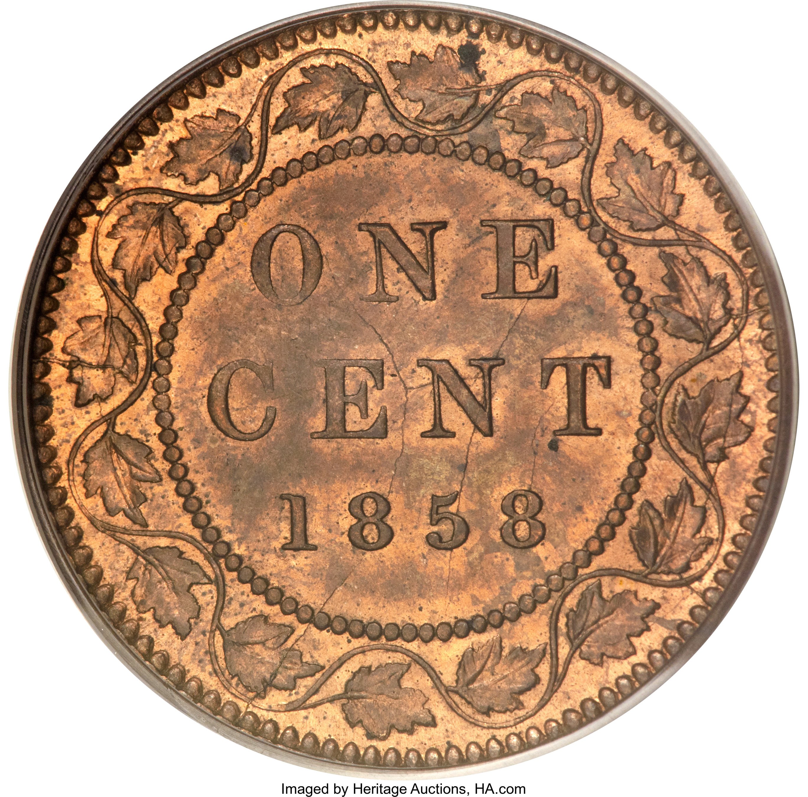 1858 1c Province of Canada, Broken Vine MS RB MS64 RB thumbnail 16