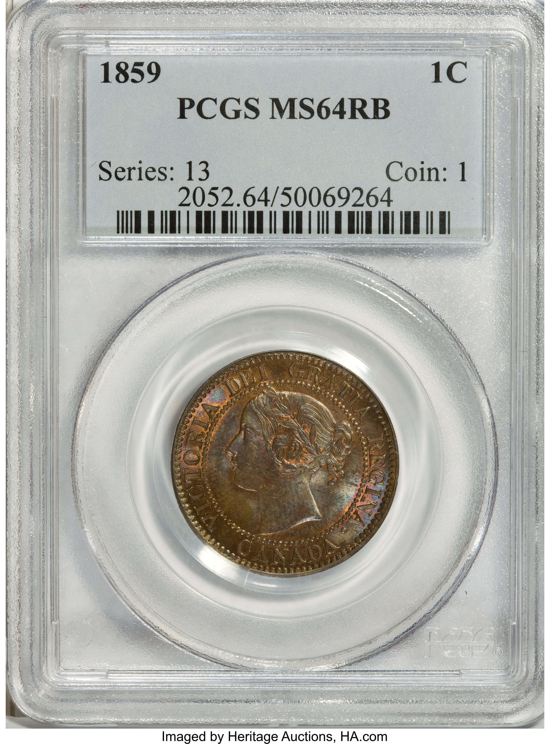 1859 1c Province of Canada, Narrow 9, DP-2 MS RB MS62 RB thumbnail 10