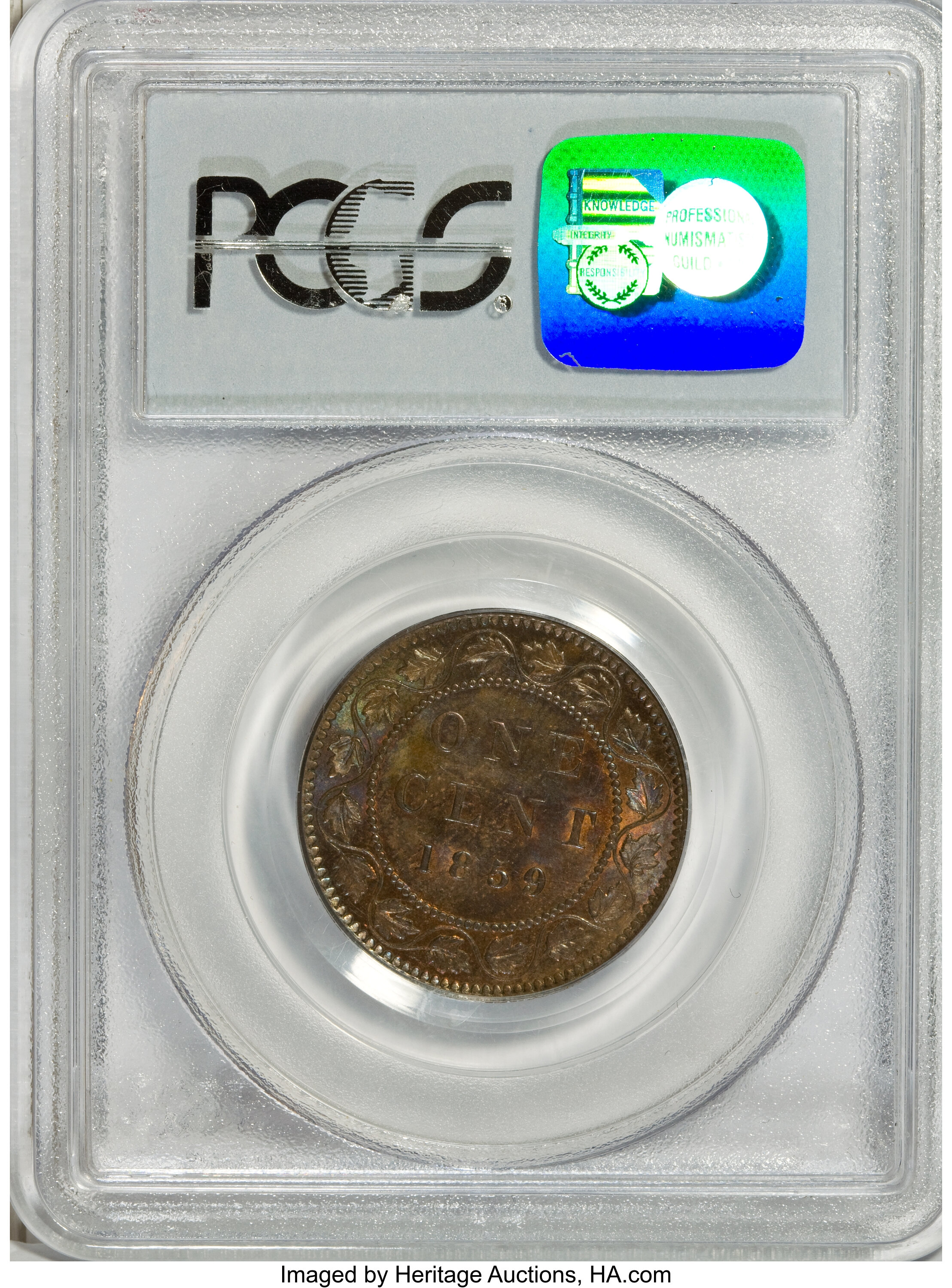 1859 1c Province of Canada, Narrow 9, DP-2 MS RB MS62 RB thumbnail 11