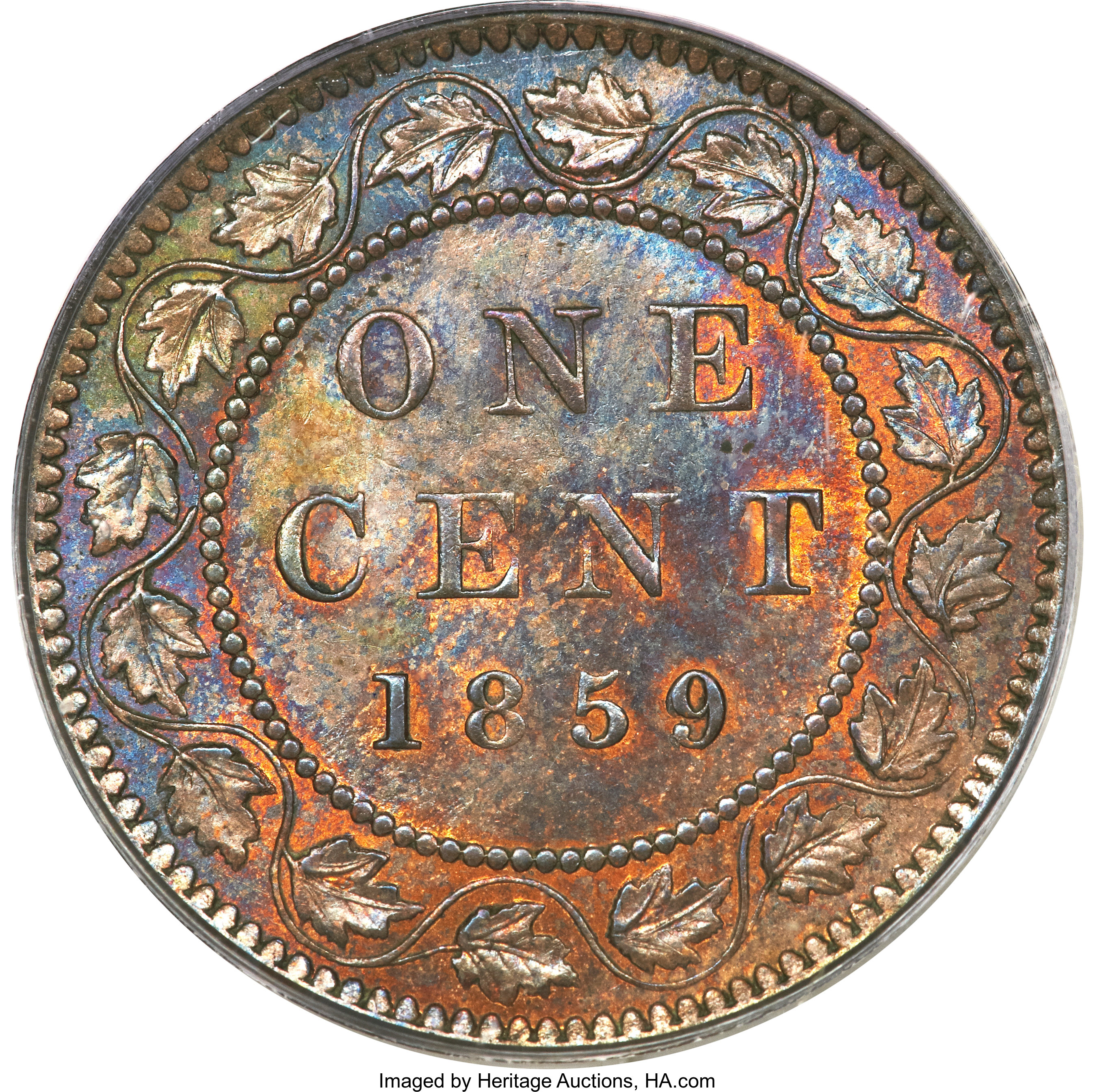 1859 1c Province of Canada, Narrow 9, DP-2 MS RB MS62 RB thumbnail 12