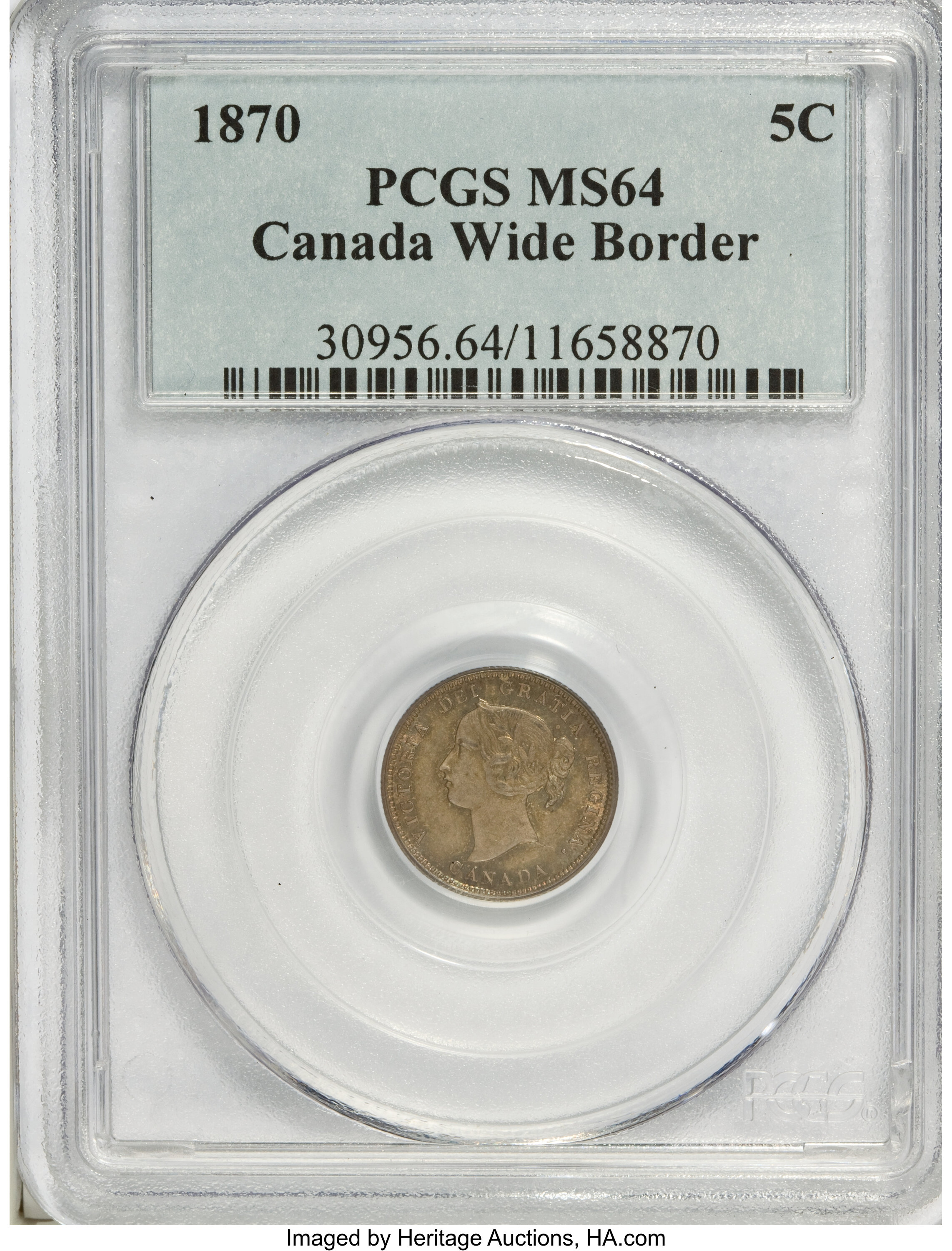 1870 5c Wide Rim, Narrow Date, Straight 7 MS60 thumbnail 21