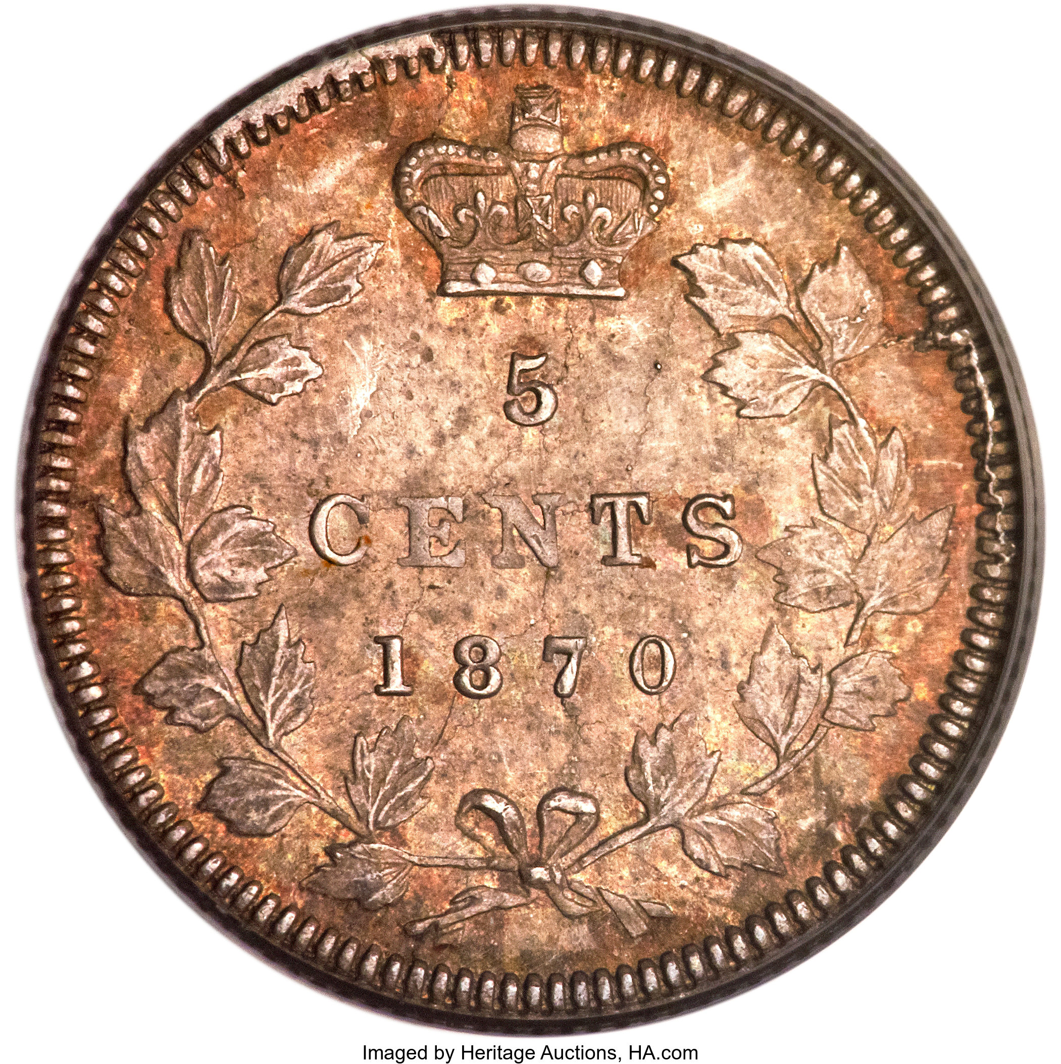 1870 5c Wide Rim, Narrow Date, Straight 7 MS60 thumbnail 23