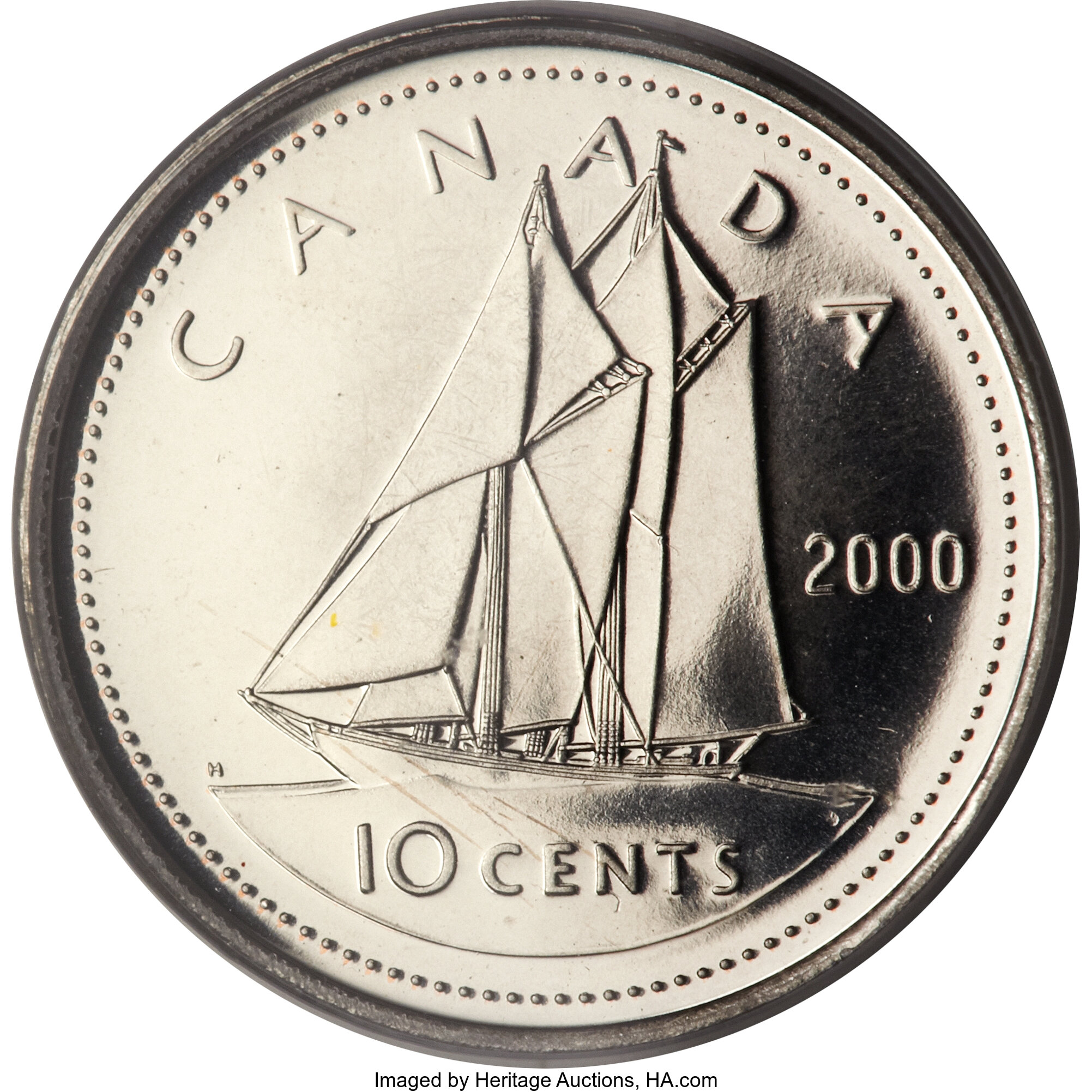 2000-P 10c Bluenose AU50 thumbnail 8