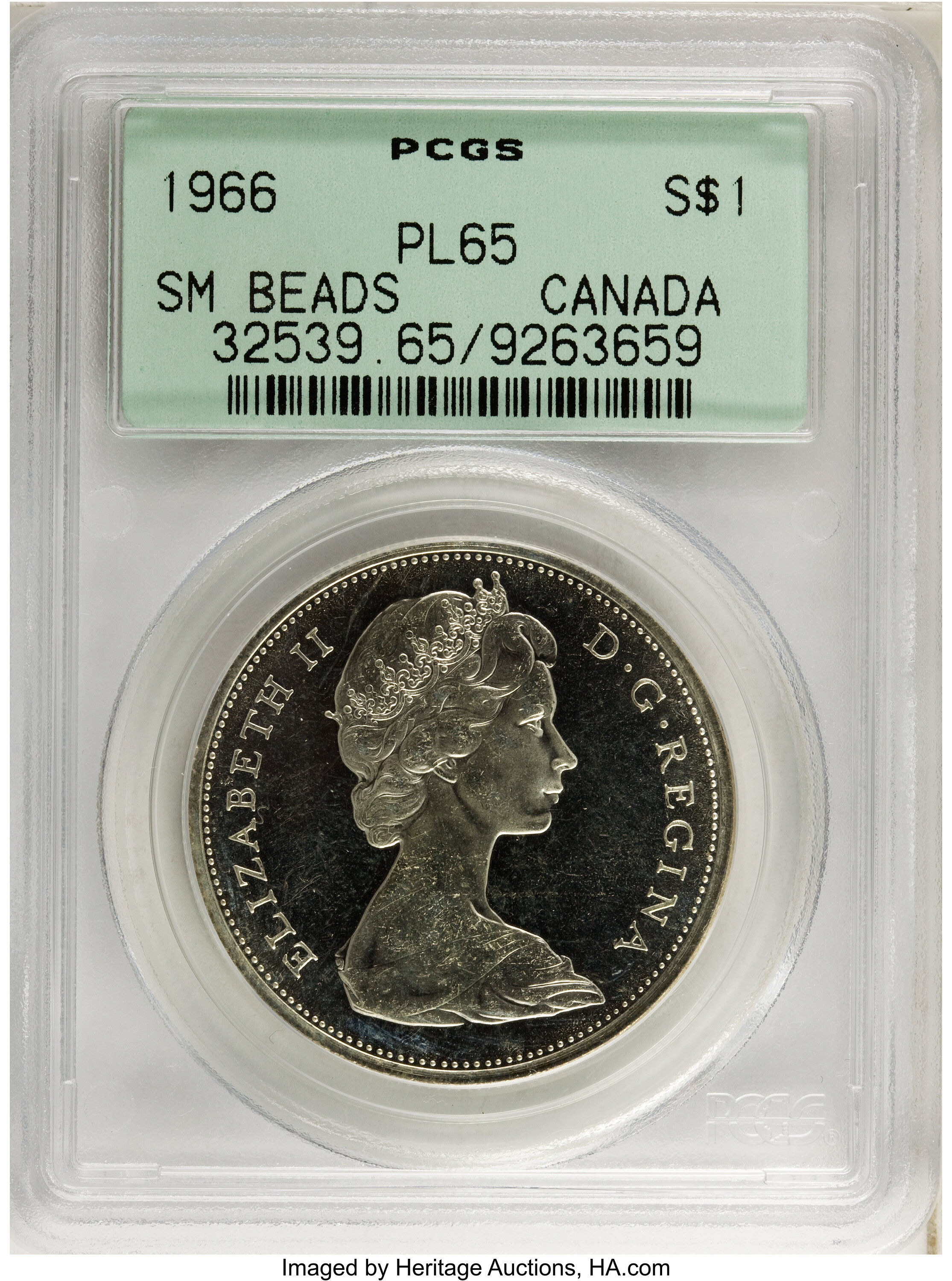 1966 S$1  Small Beads PL MS65 thumbnail 18