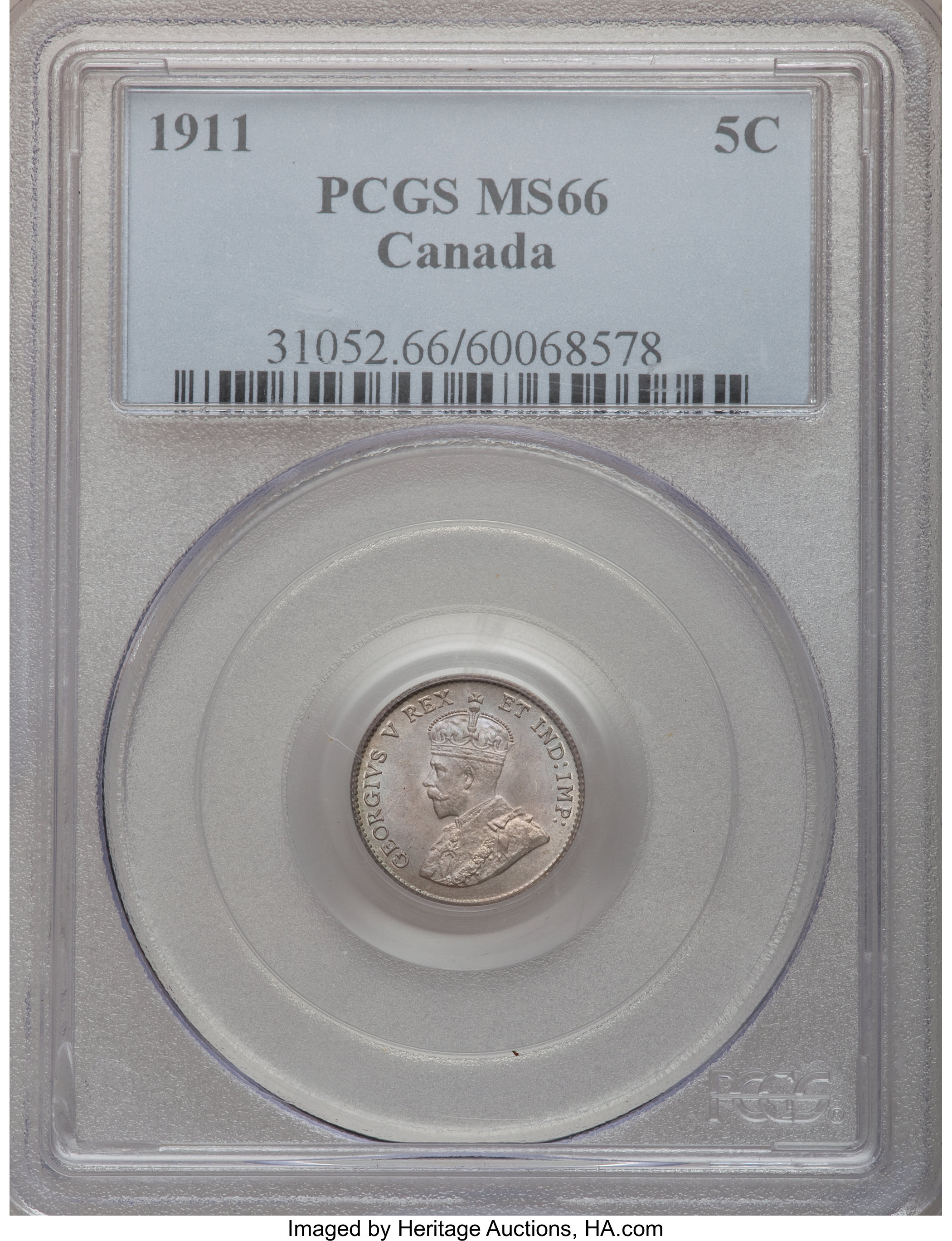 Canada: George V 5 Cents 1911,...