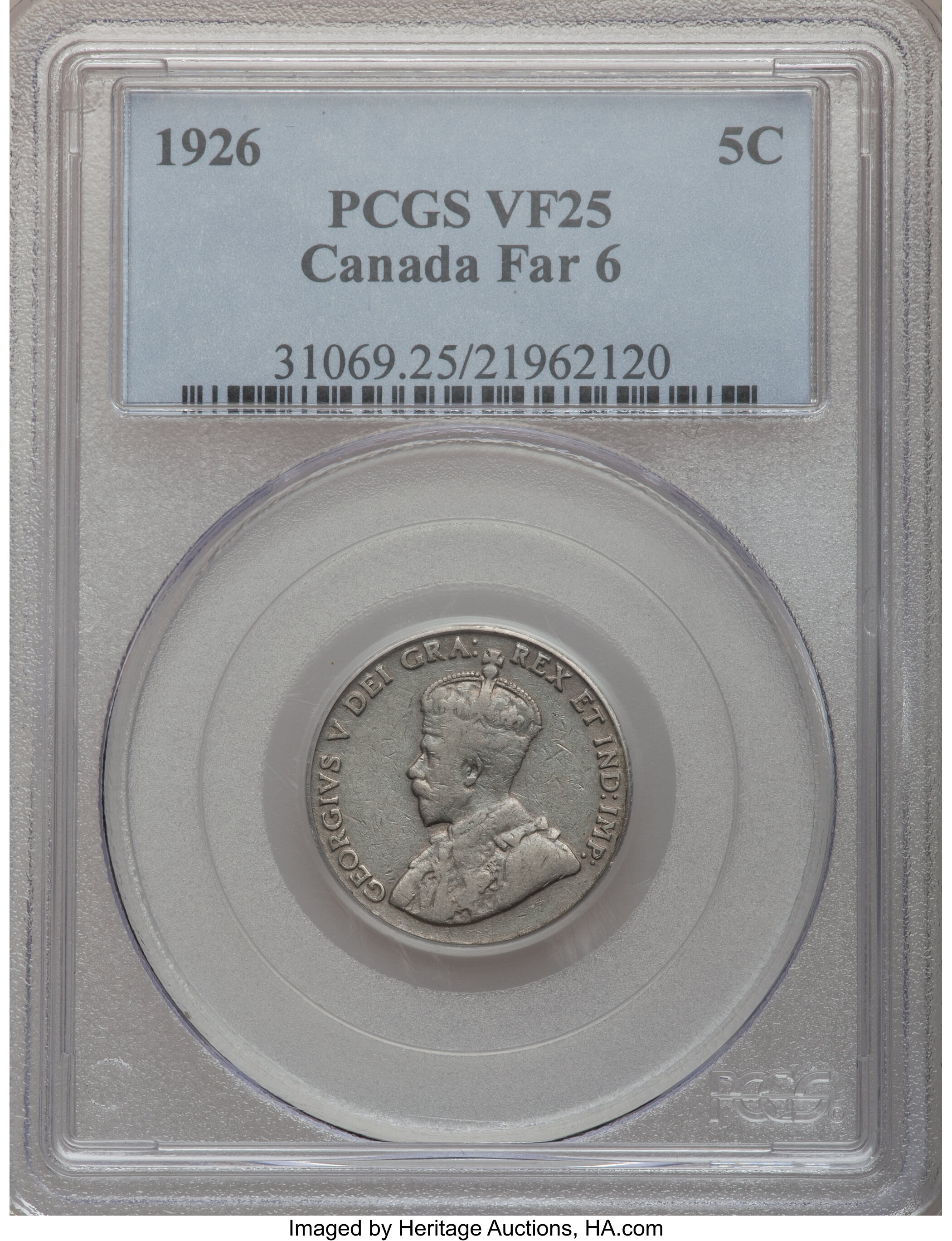 Canada: George V 5 Cents 1926 Far 6,...