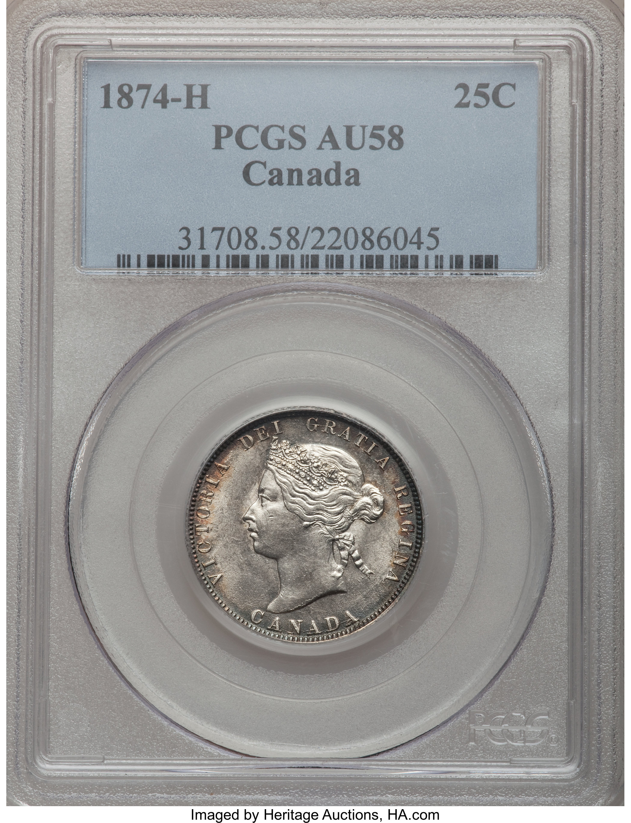 Canada: Victoria 25 Cents 1874-H, ...