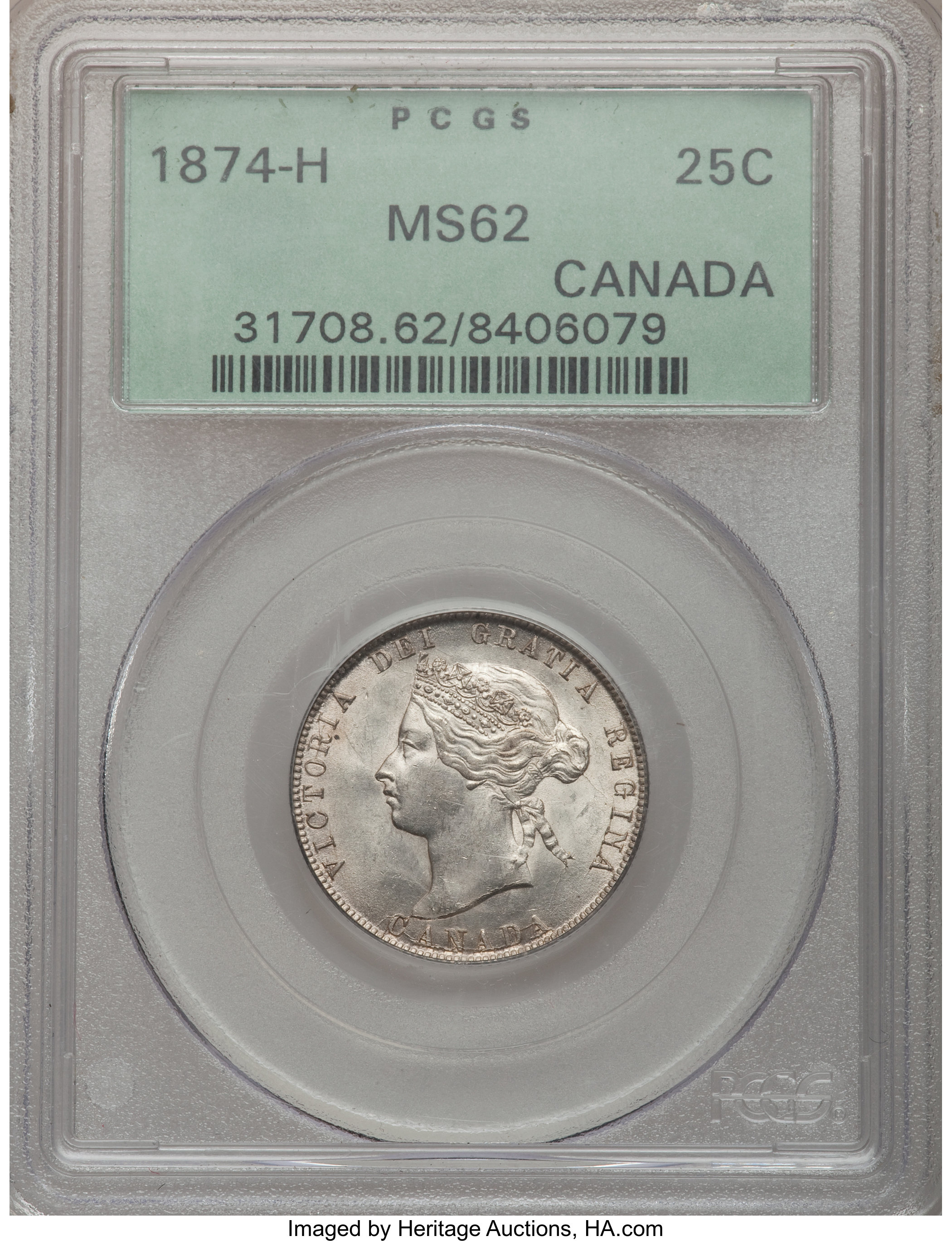Canada: Victoria 25 Cents 1874-H, ...