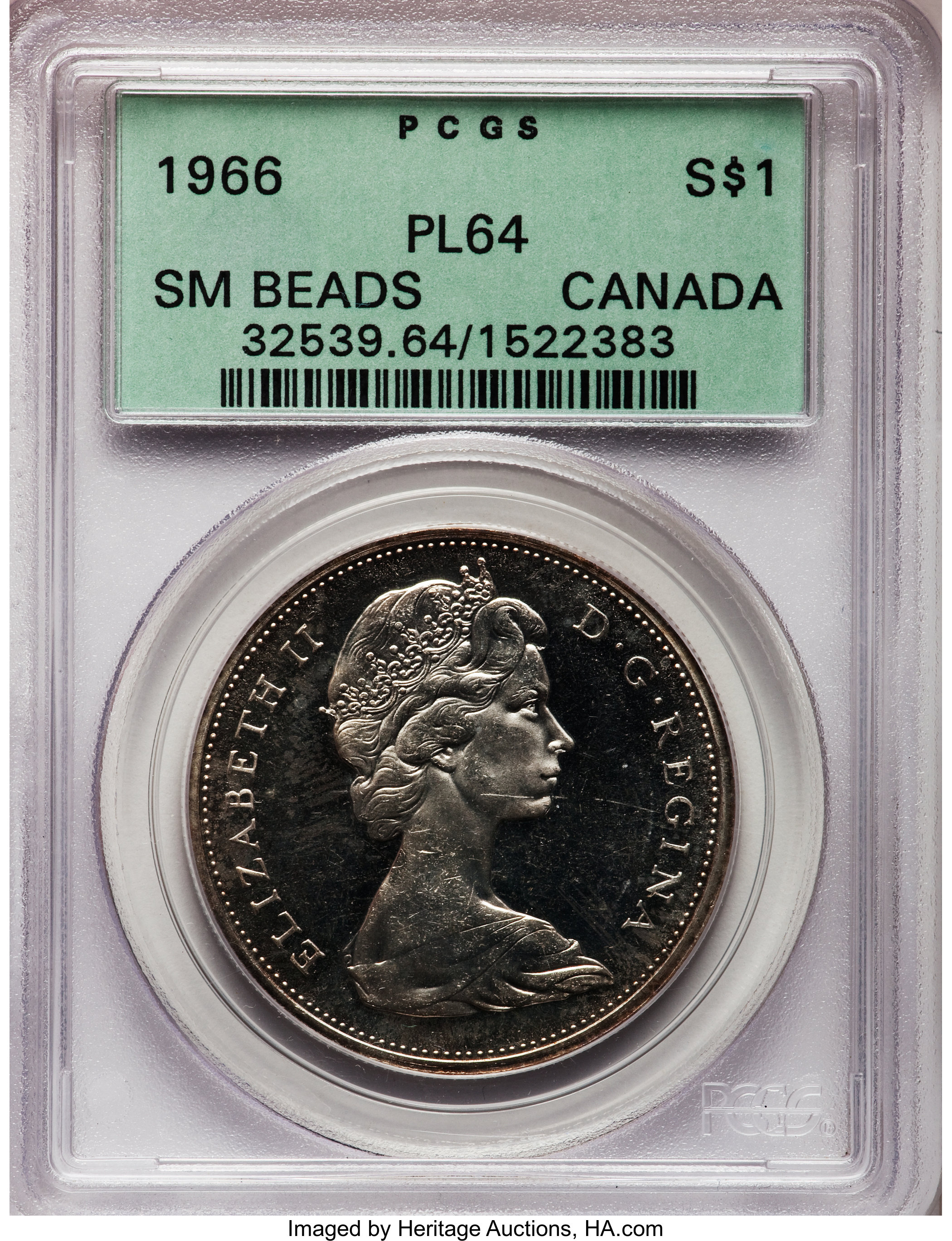 1966 S$1  Small Beads PL MS64 thumbnail 15