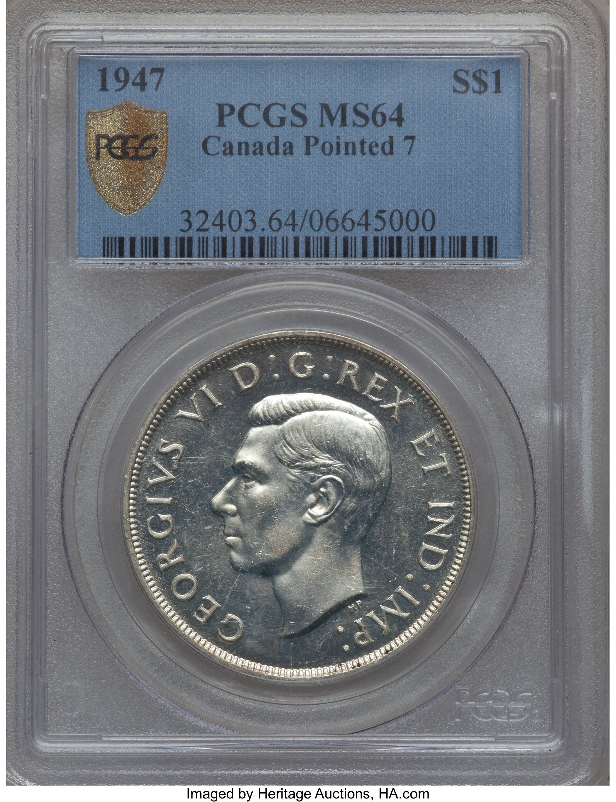 1947 S$1 Pointed 7  MS (KM-37) MS65 thumbnail 10