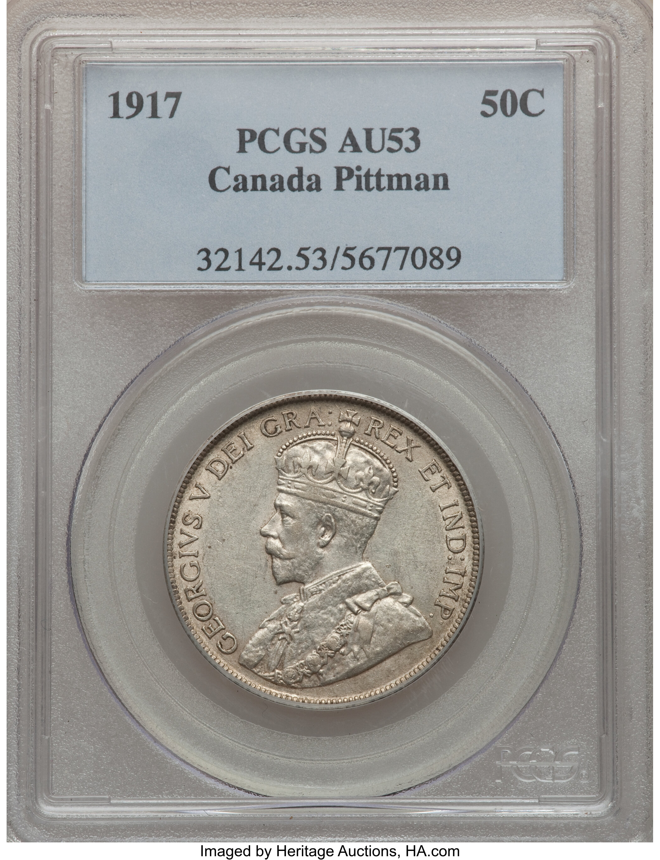 Canada: George V 50 Cents 1917,...