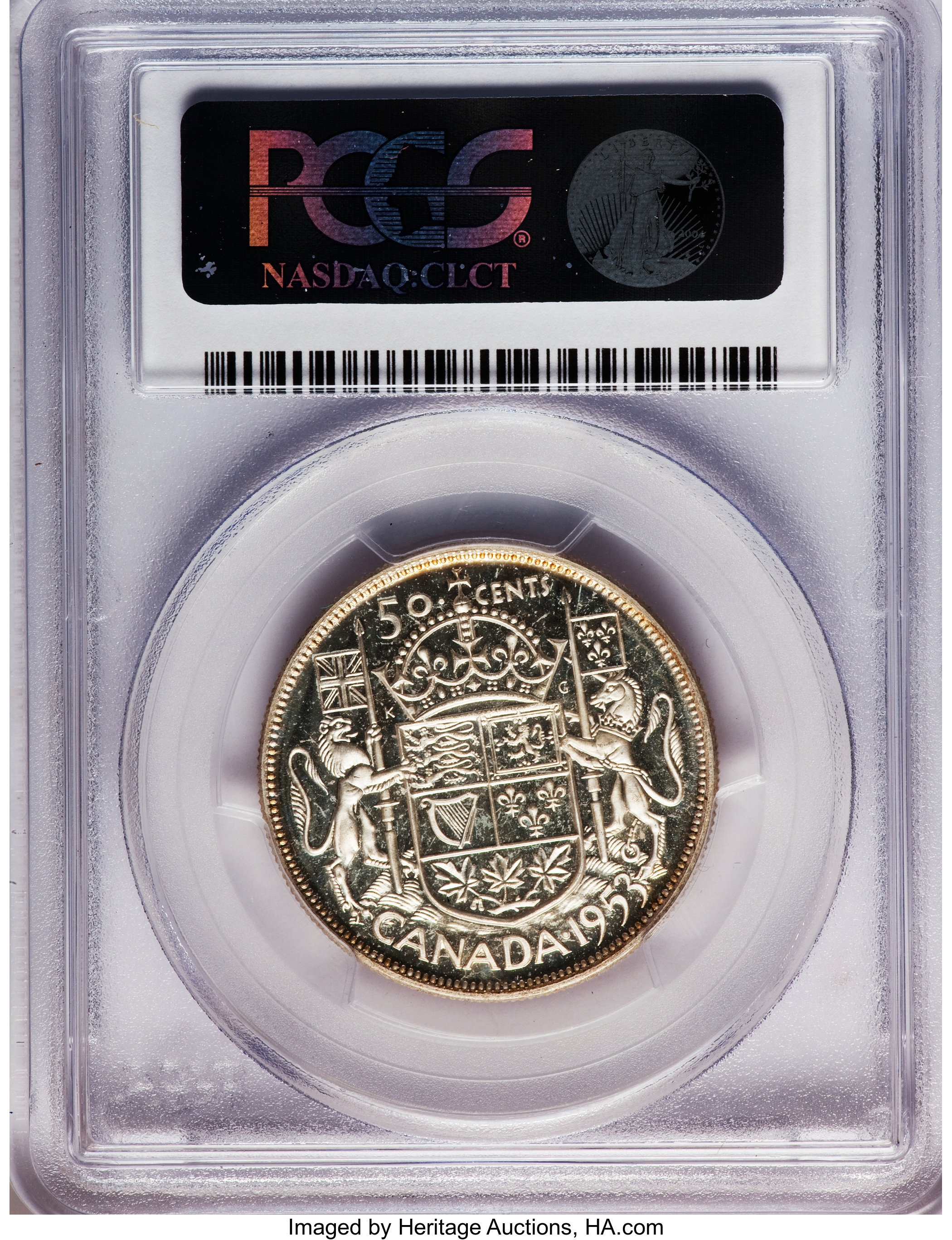 1953 50c Large Date, Strap PL MS65 thumbnail 8