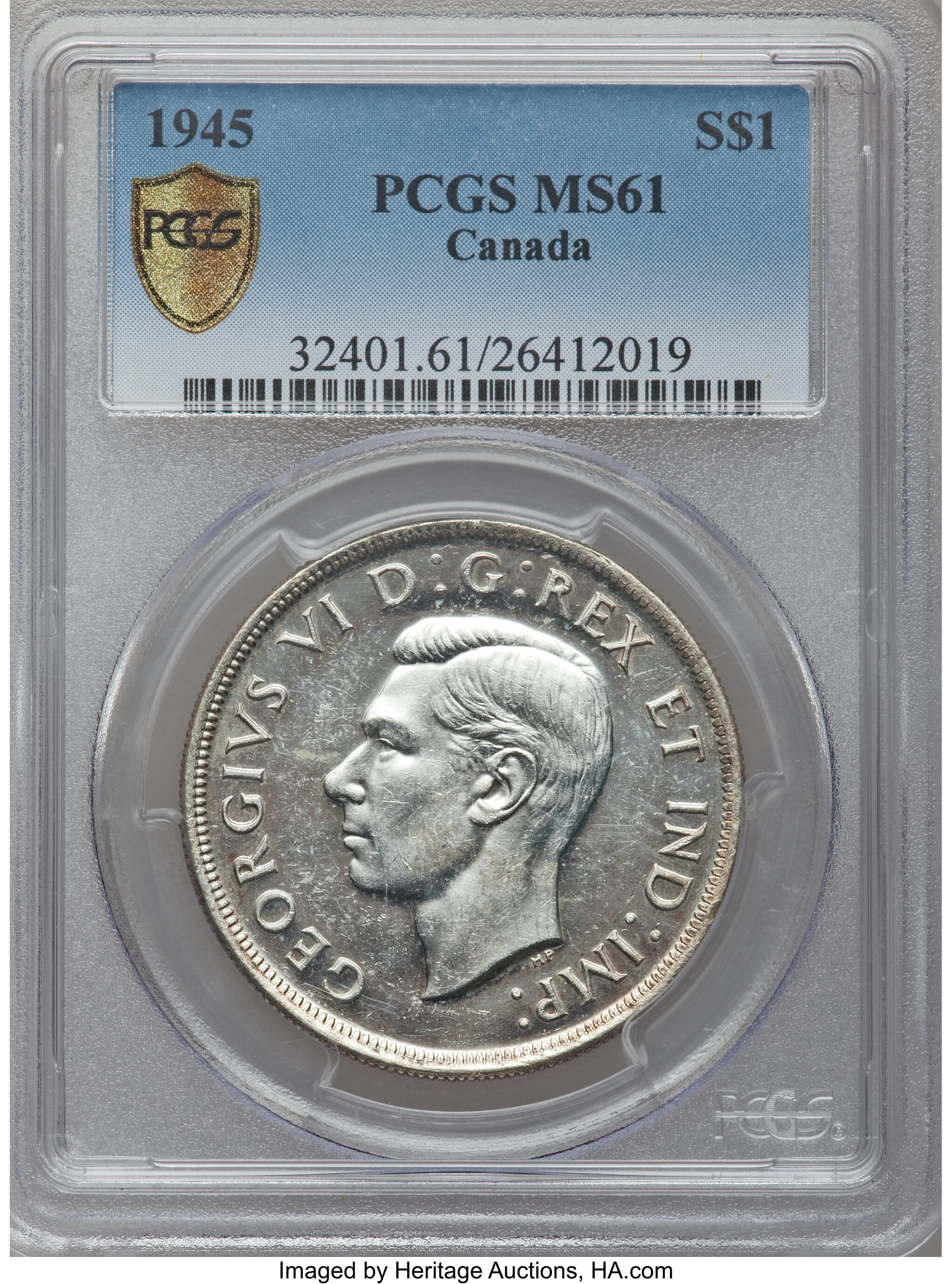 Canada: George VI Dollar 1945,...