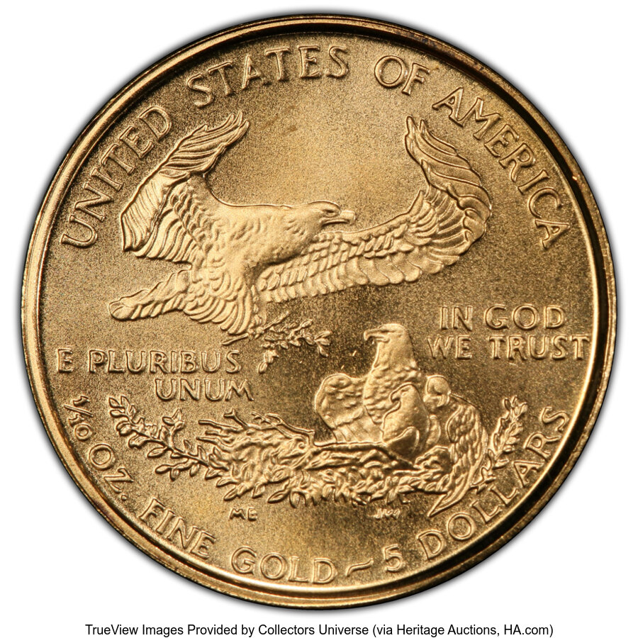 1999-W $5  Gold Eagle, Unfinished Proof Dies MS68 thumbnail 5