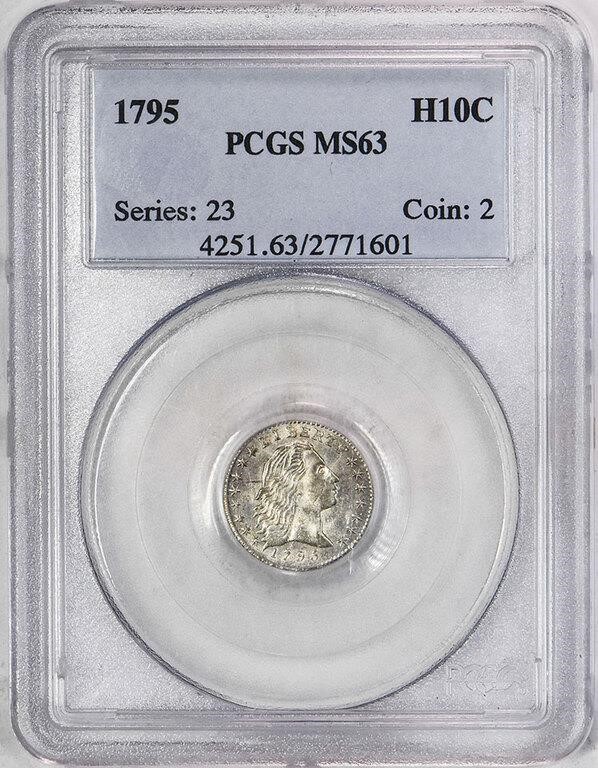 Flowing Hair Half Dime H10c 1794-1795 [Type] MS60 thumbnail 13