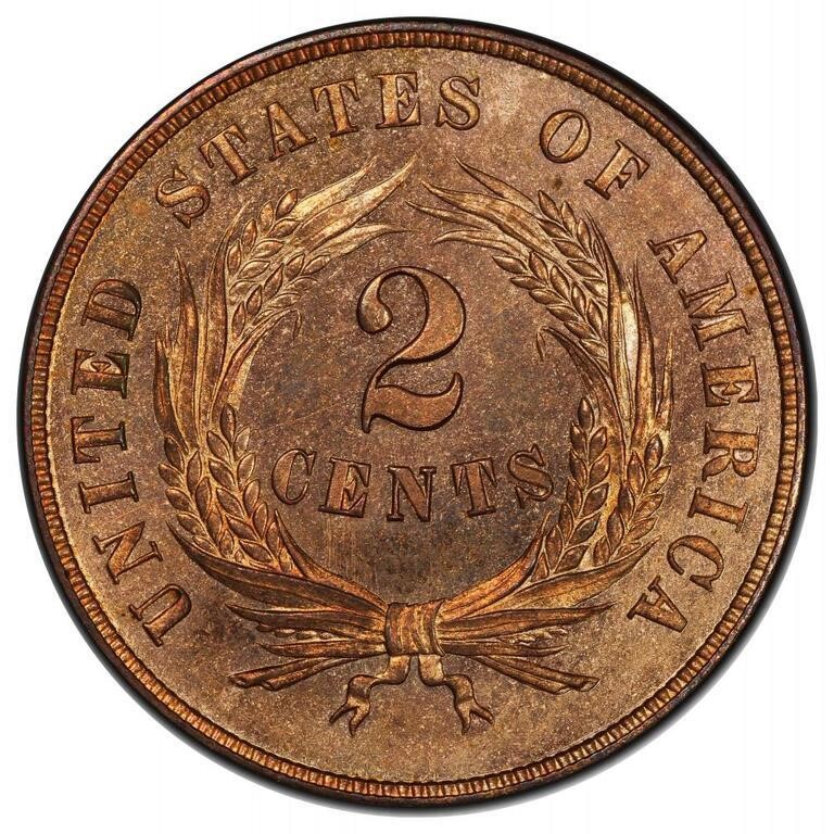 1864 2c Small Motto MS RD MS63 RD thumbnail 17