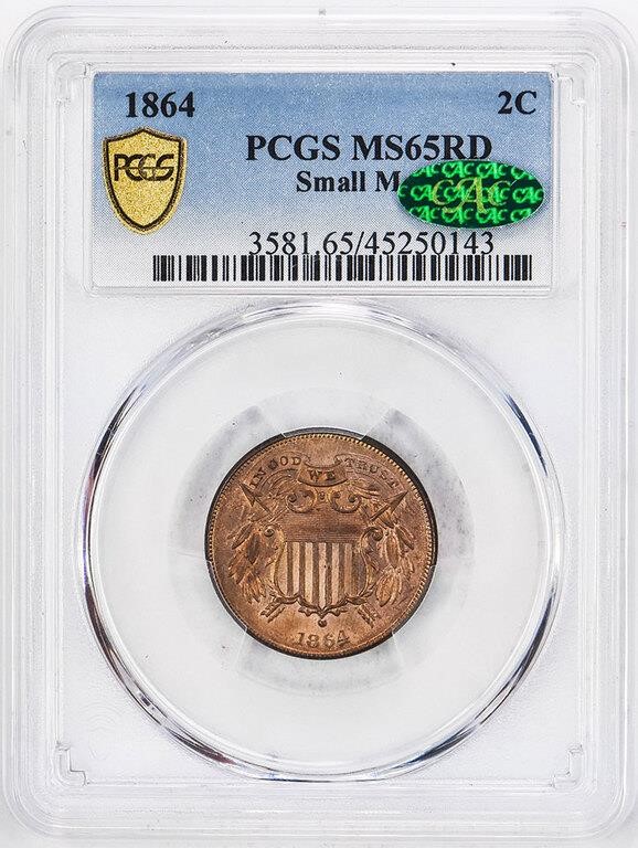 1864 2c Small Motto MS RD MS63 RD thumbnail 18