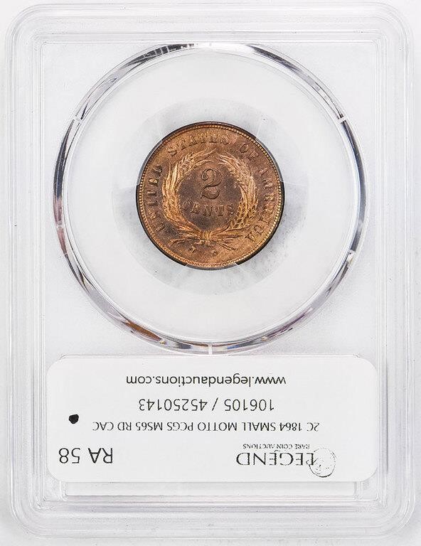 1864 2c Small Motto MS RD MS63 RD thumbnail 19
