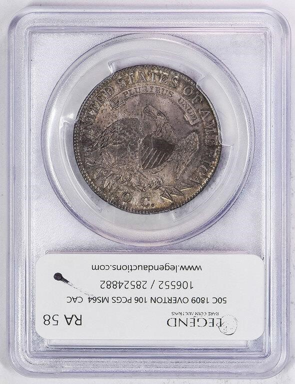 1809 50c O-106 MS61 CAC thumbnail 17