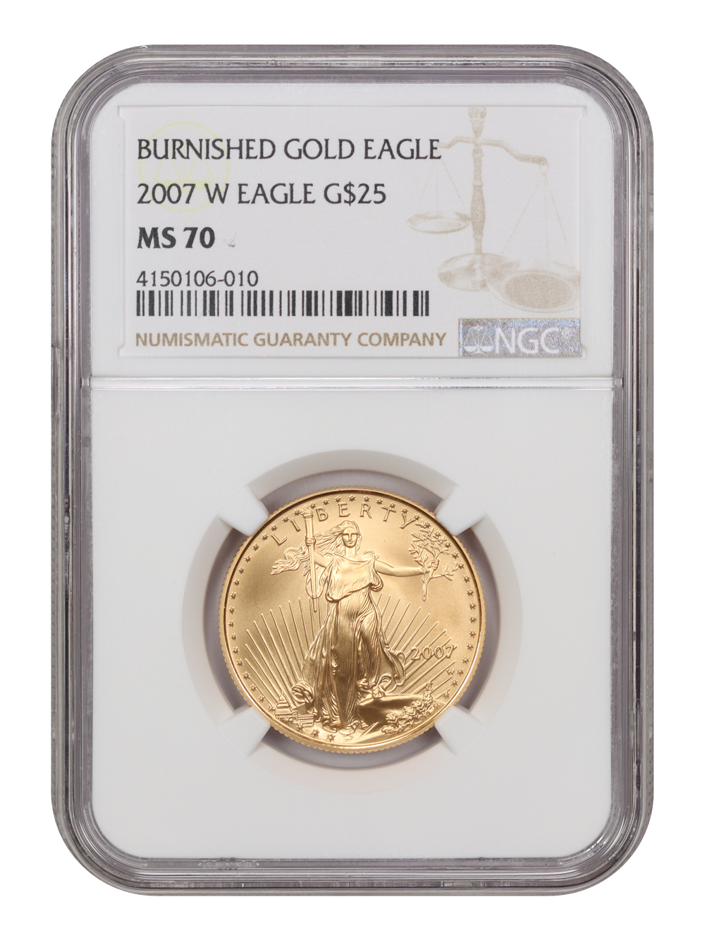 2007-W $25  Gold Eagle, Burnished MS70 thumbnail 5