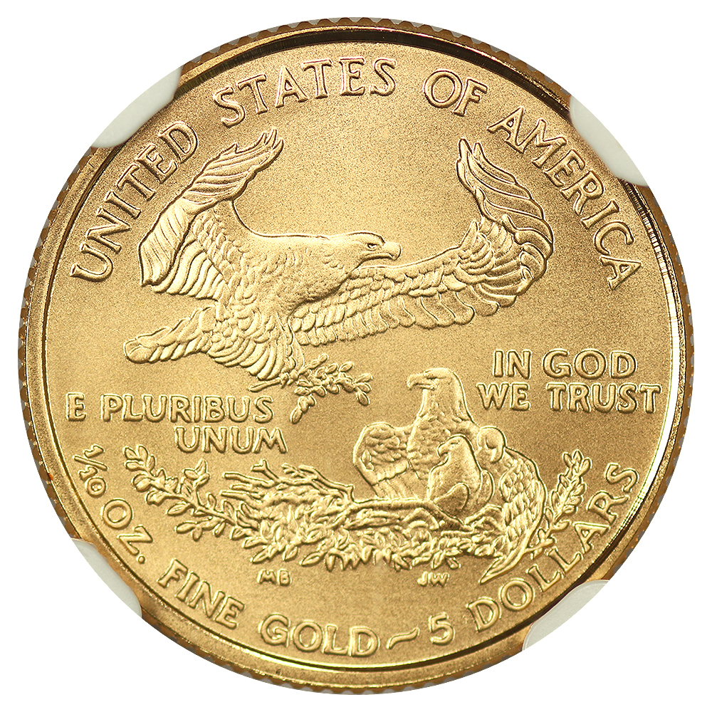 2007-W $5  Gold Eagle, Burnished MS70 thumbnail 8