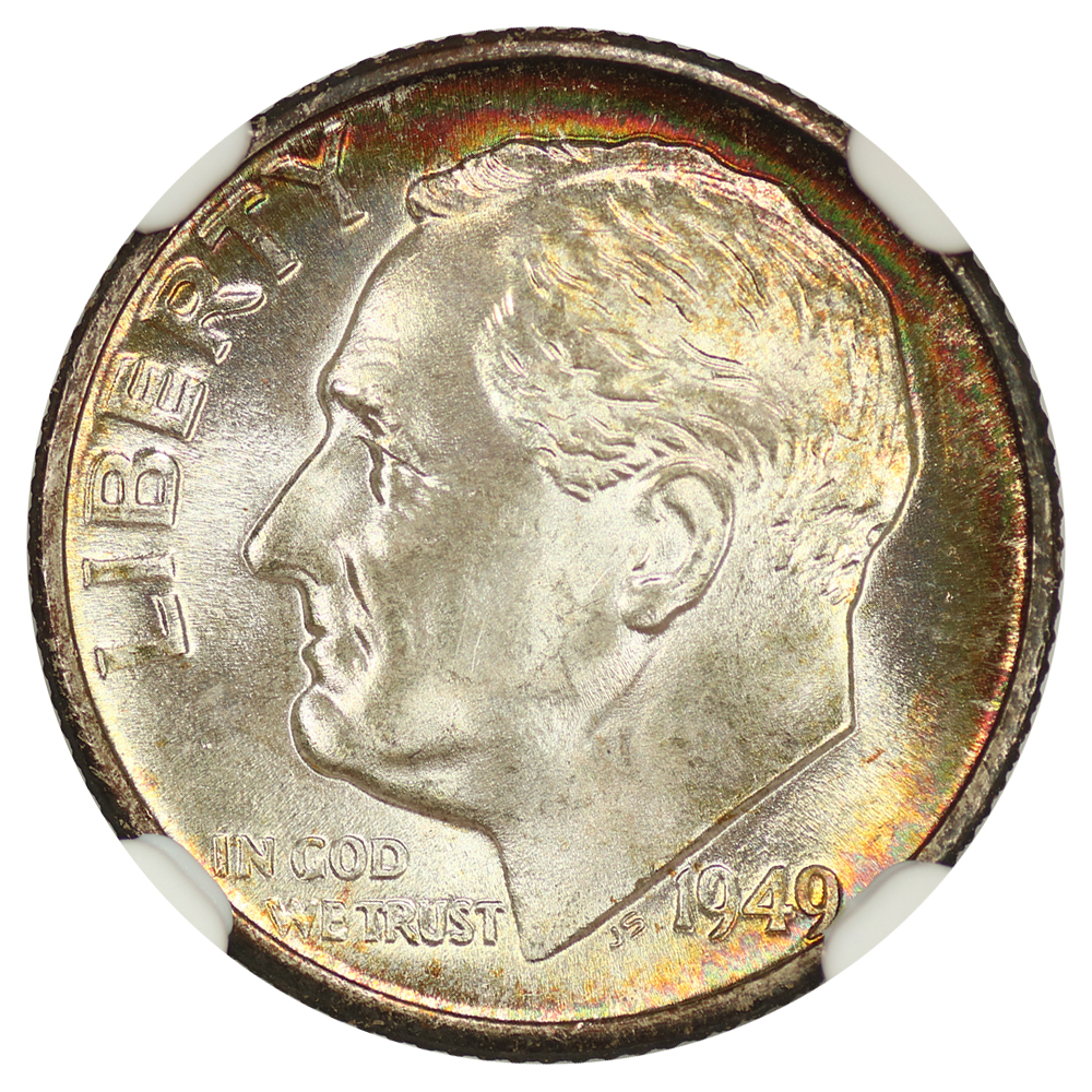 1949-D 10c NGC MS68 FT