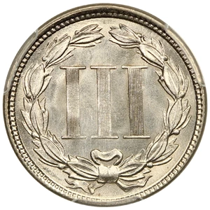 image for: 1865 3cN PCGS/CAC MS67